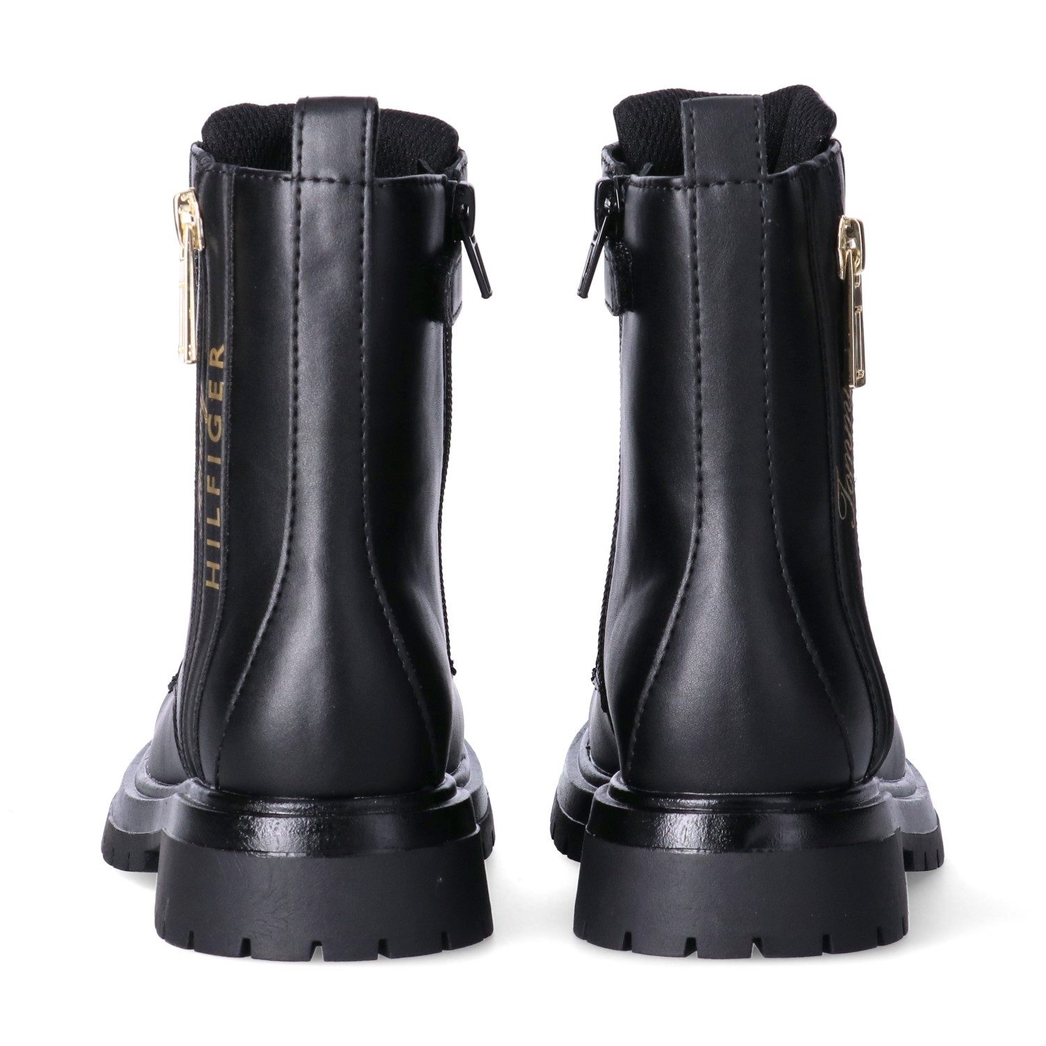 Tommy Hilfiger Schnürboots Schnürstiefelette, Logoschriftzug, weit für kräftige Kinderfüße