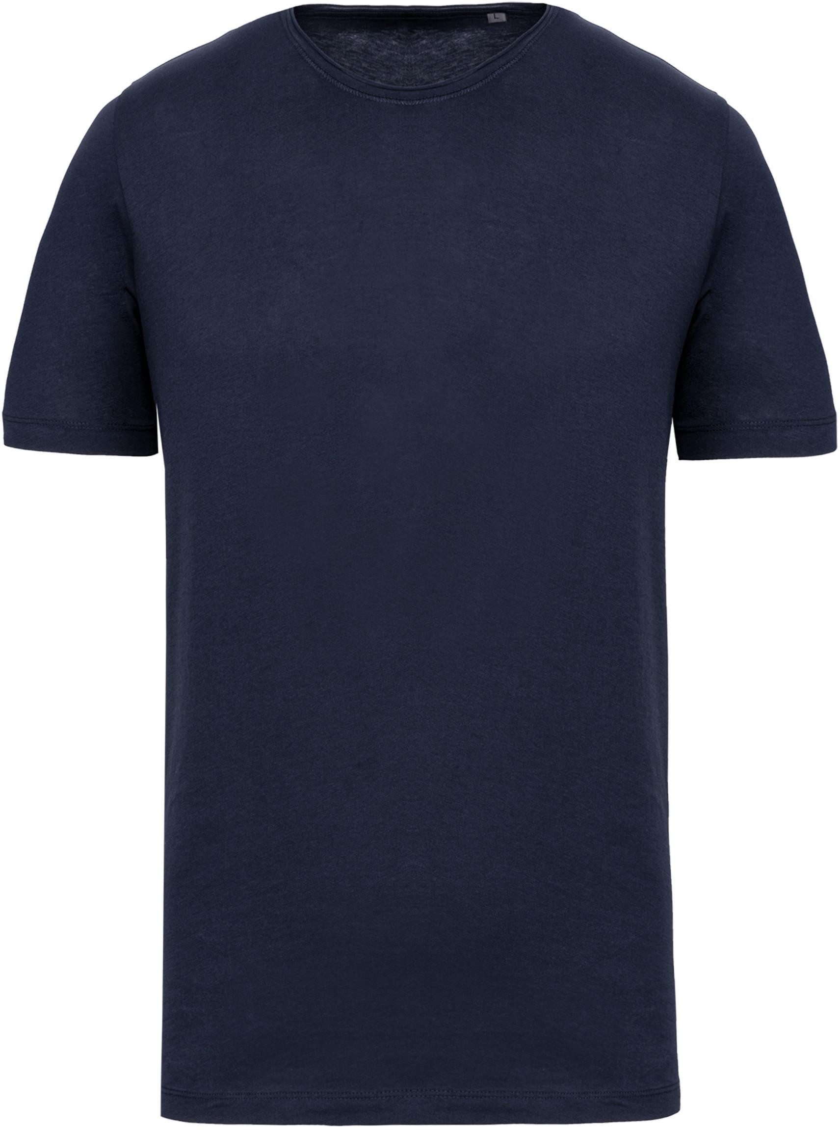 Rundhalsshirt Bio-T-Shirt mit kurzen Ärmeln und ungesäumten Halsausschnitt