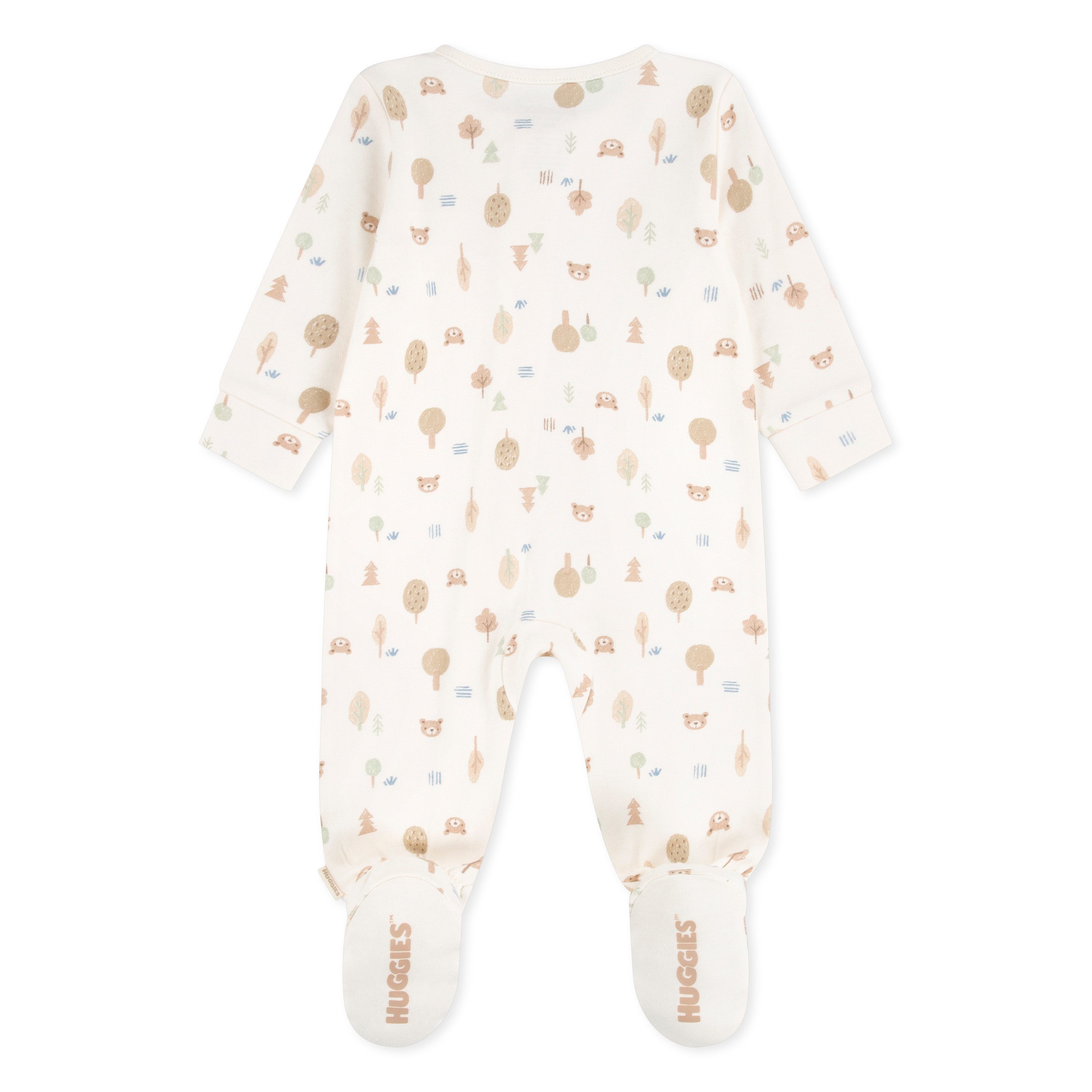 HUGGIES babywear Strampler HUGB FOOTED COVERALL allover mit Bärchen und Sternen bedruckt