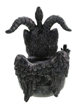 Kremers Schatzkiste Dekofigur Baphomet Katze Schwarz / Silber 19cm Dekofigur Polyresin Okkult Gothic