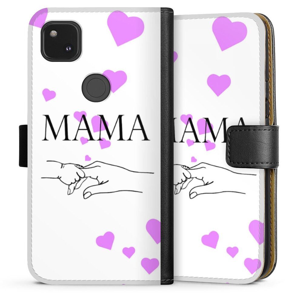DeinDesign Handyhülle Muttertag Mama Familie Muttertag-Mama und kinder, Google Pixel 4a Hülle Flip Case Klapphülle Handytasche Leder