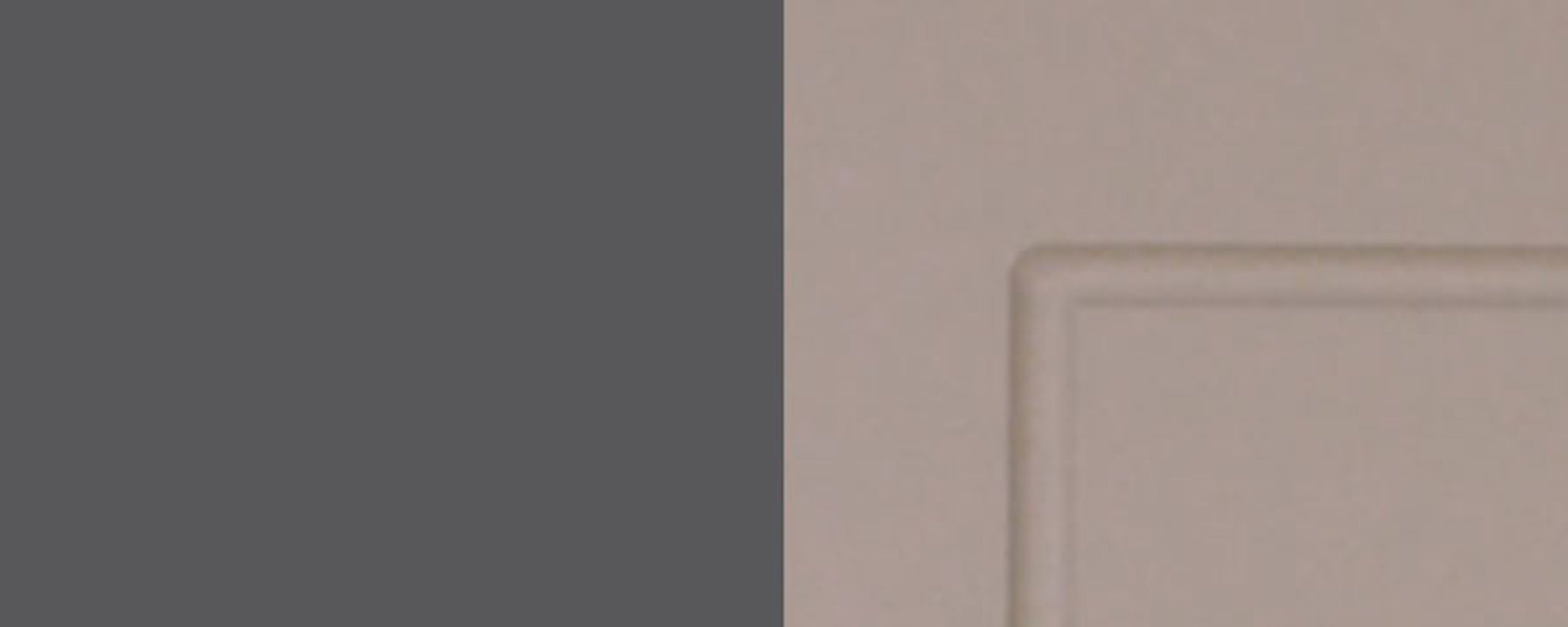 90cm 1 Klapptür Feldmann-Wohnen (Kvantum) Kvantum Milchglaseinsatz beige Klapphängeschrank Korpusfarbe & wählbar matt Front-