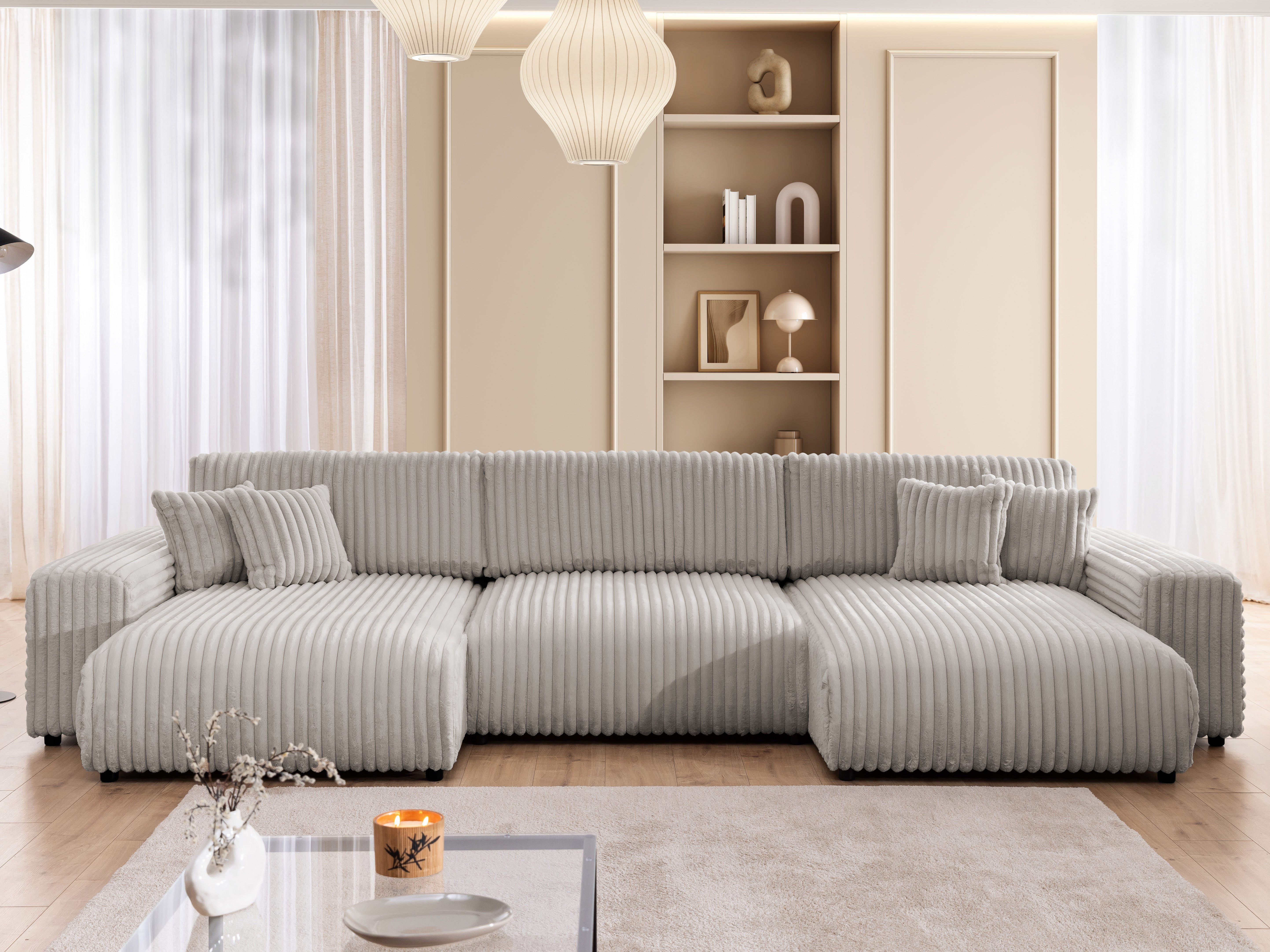 S-Style Möbel Wohnlandschaft Mollis mit Schlaffunktion günstig online kaufen