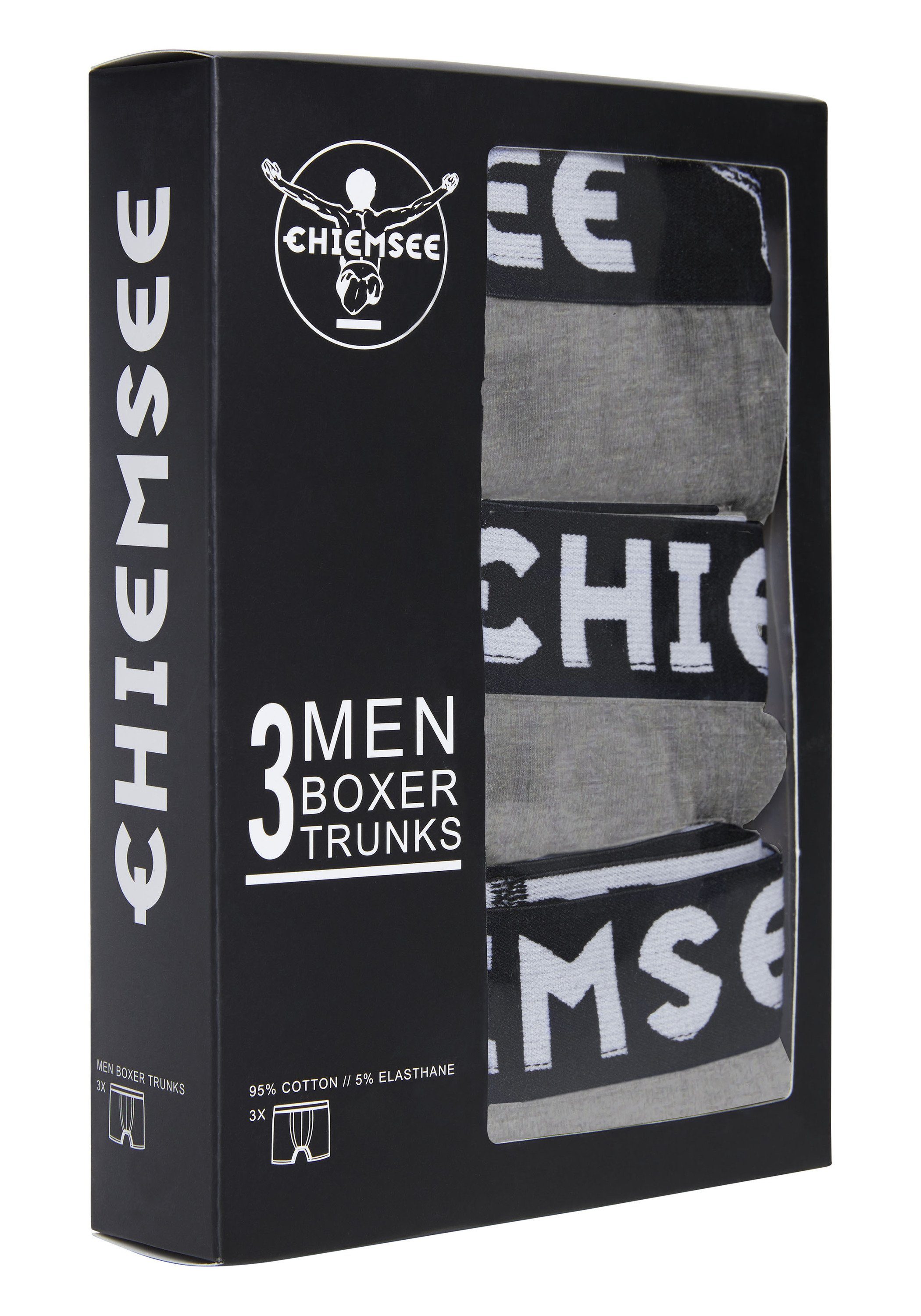 Chiemsee Boxershorts Boxershorts 3er Pack mittel 3-St) (3er-Pack, grau für Herren 3