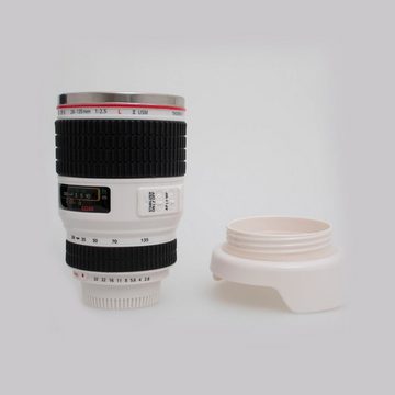 Thumbs Up Coffee-to-go-Becher Thermo-Trinkbecher, Kameraobjektiv (weiß)