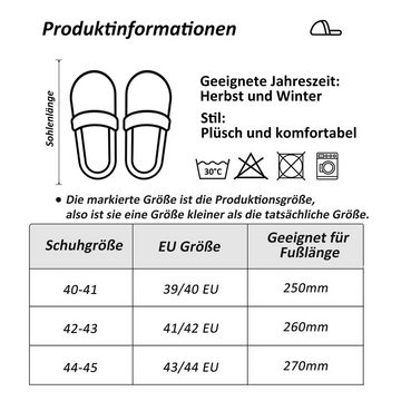 CALIYO Hausschuhe Damen Herren Klassische Hausballerinas mit Memory Foam Hausballerinas Damen Herren Hausschuhe Winter Slipper Weiche Flache Plüsch Pantoffel