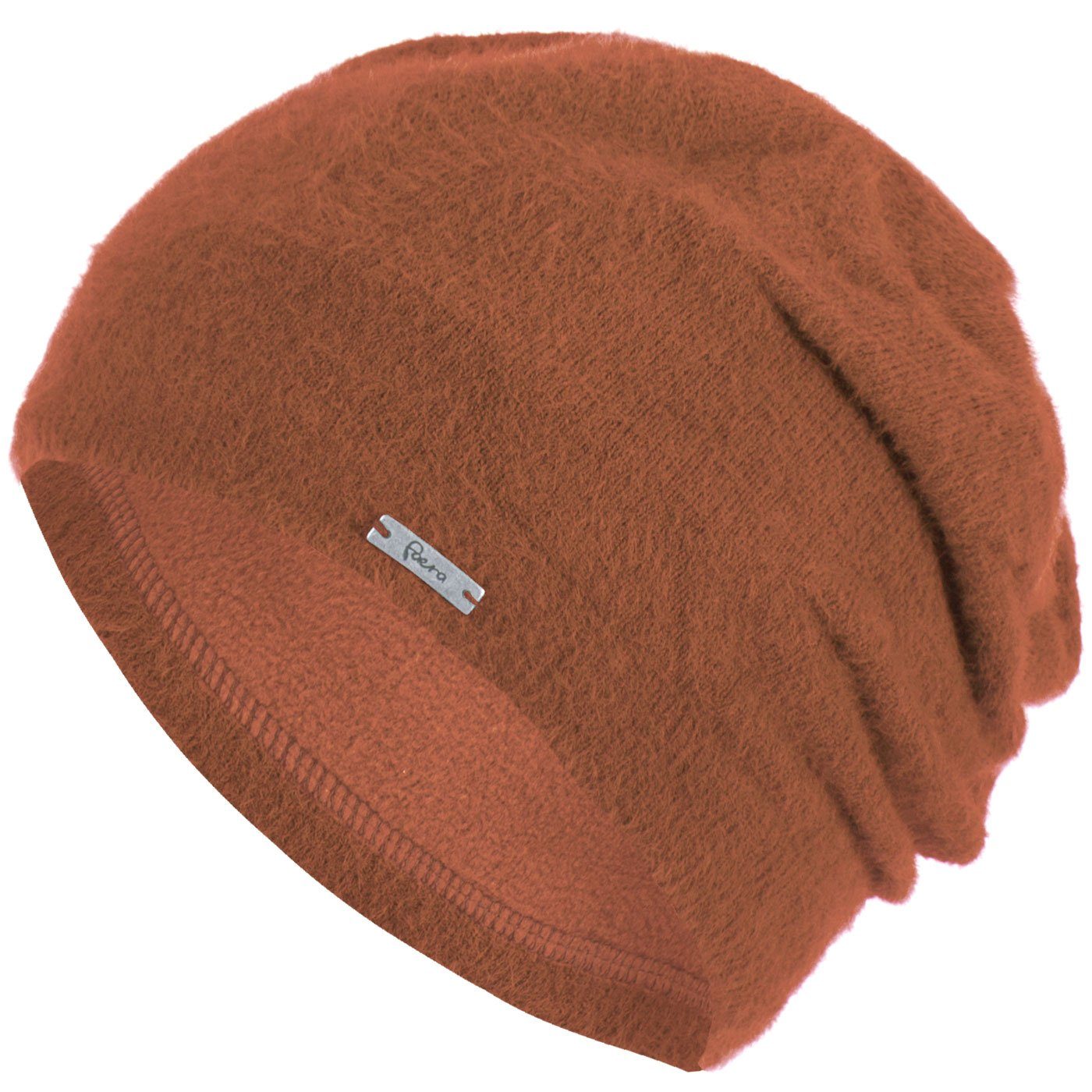 Damen Beanie Damenmütze Mütze Haube Strickmütze braun Faera gefüttert Wintermütze Winter