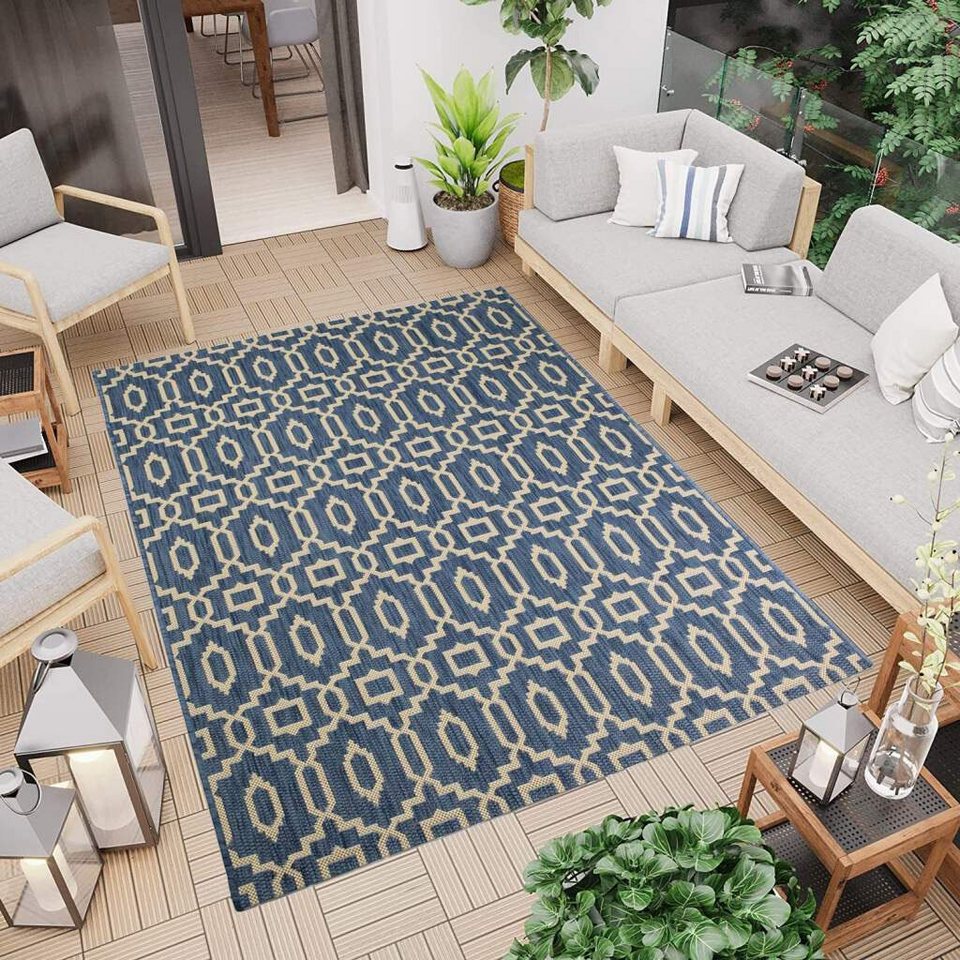 Teppich Sun 641, Carpet City, rechteckig, Höhe: 5 mm, In/- Outdoor  geeignet, Wohnzimmer, Balkon, Terrasse