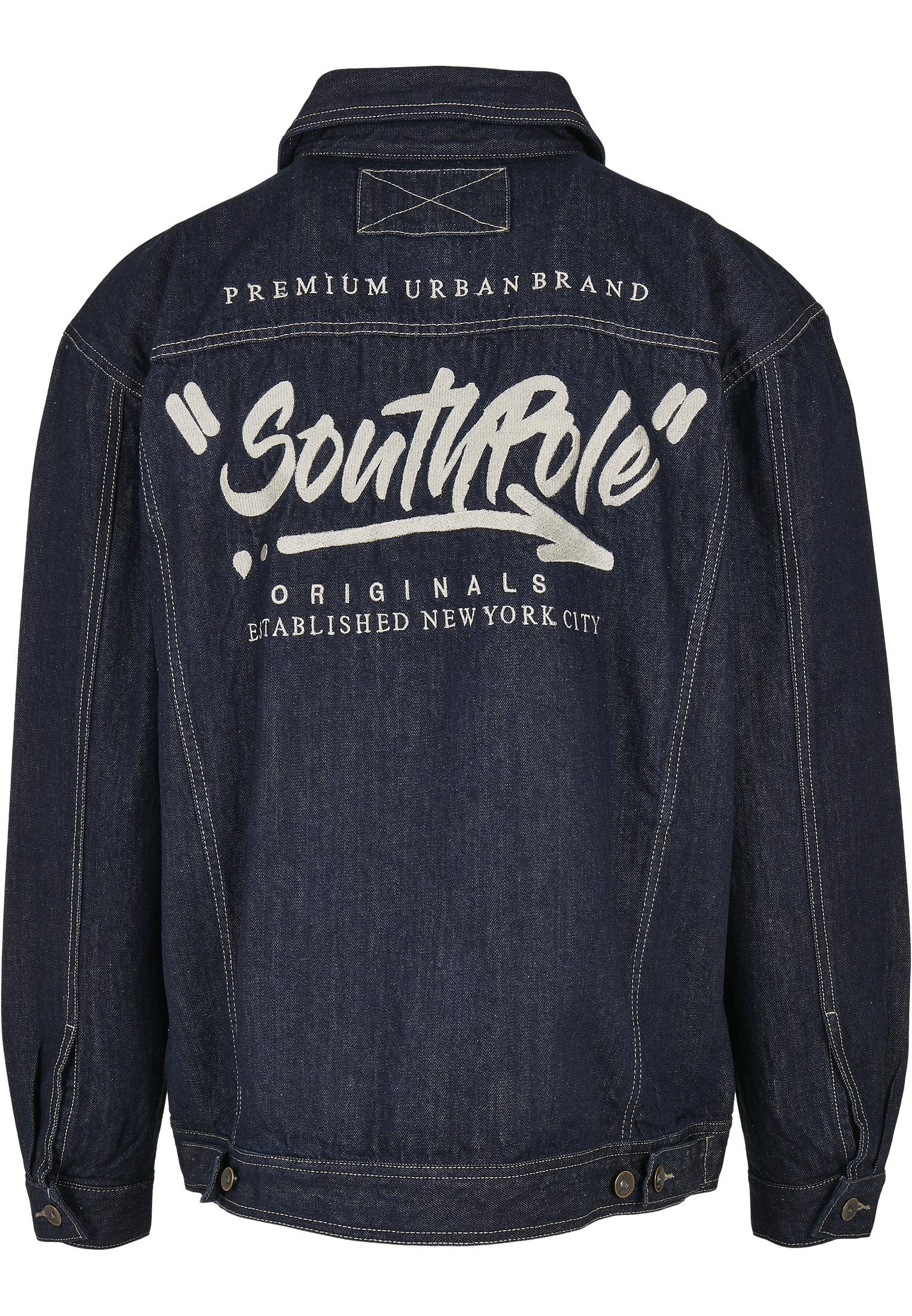 Southpole Outdoorjacke Herren Southpole Script Jacket Denim (1-St) indigo raw