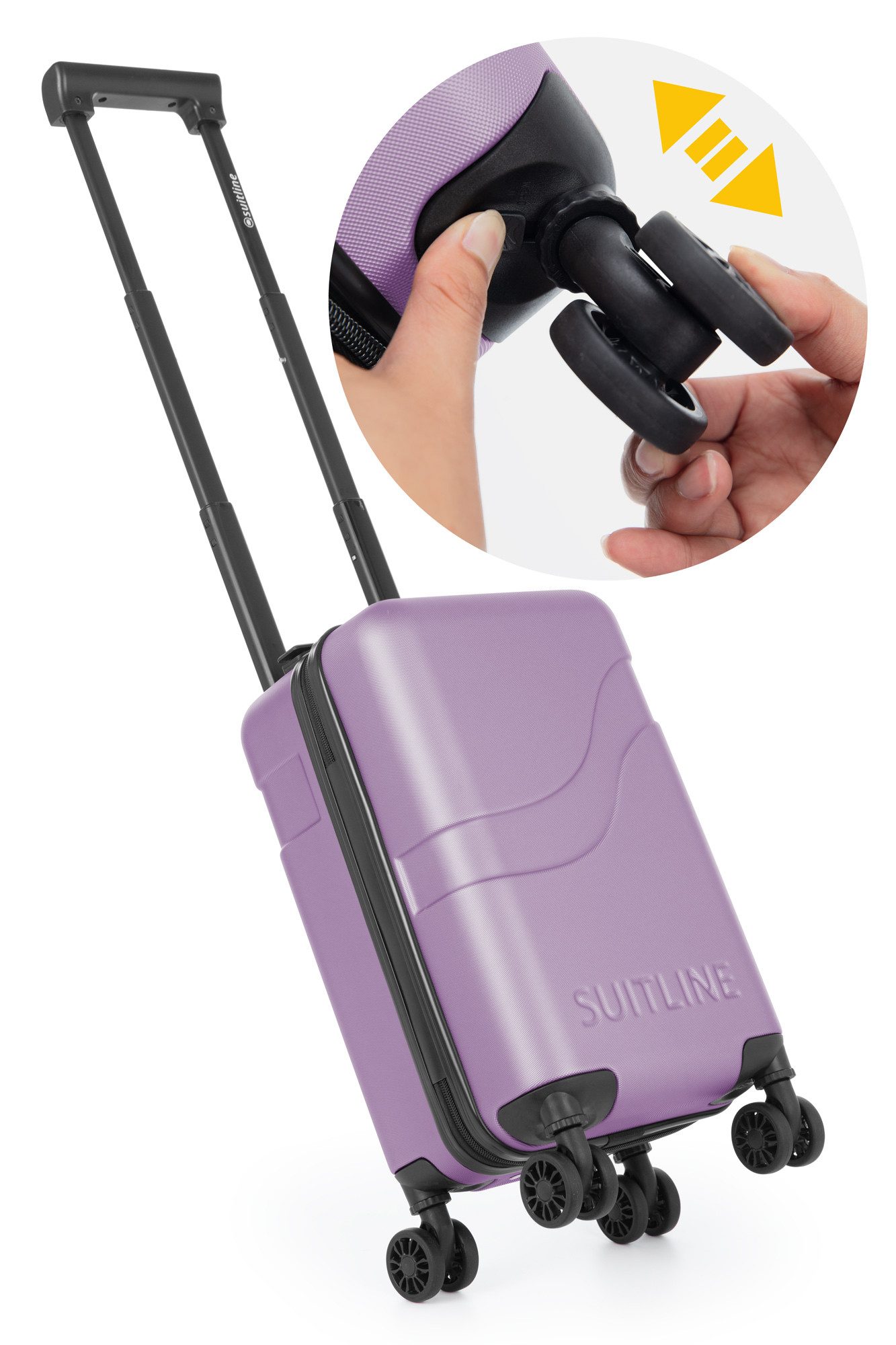 Suitline Handgepäckkoffer Suitline, 4 Rollen, Untersitz Koffer 47 cm, abnehmbare Rolle, ABS, TSA