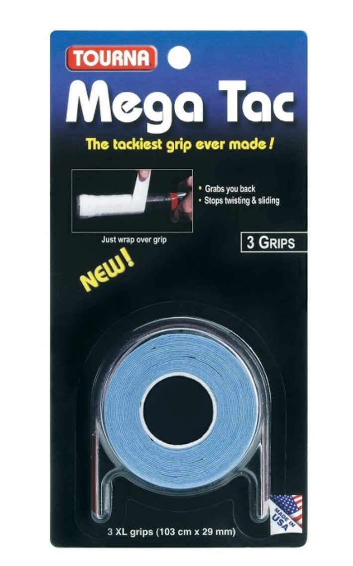 Griffband Overgrip Mega Tac (extreme Griffigkeit, haltbar, breit) blau 3er