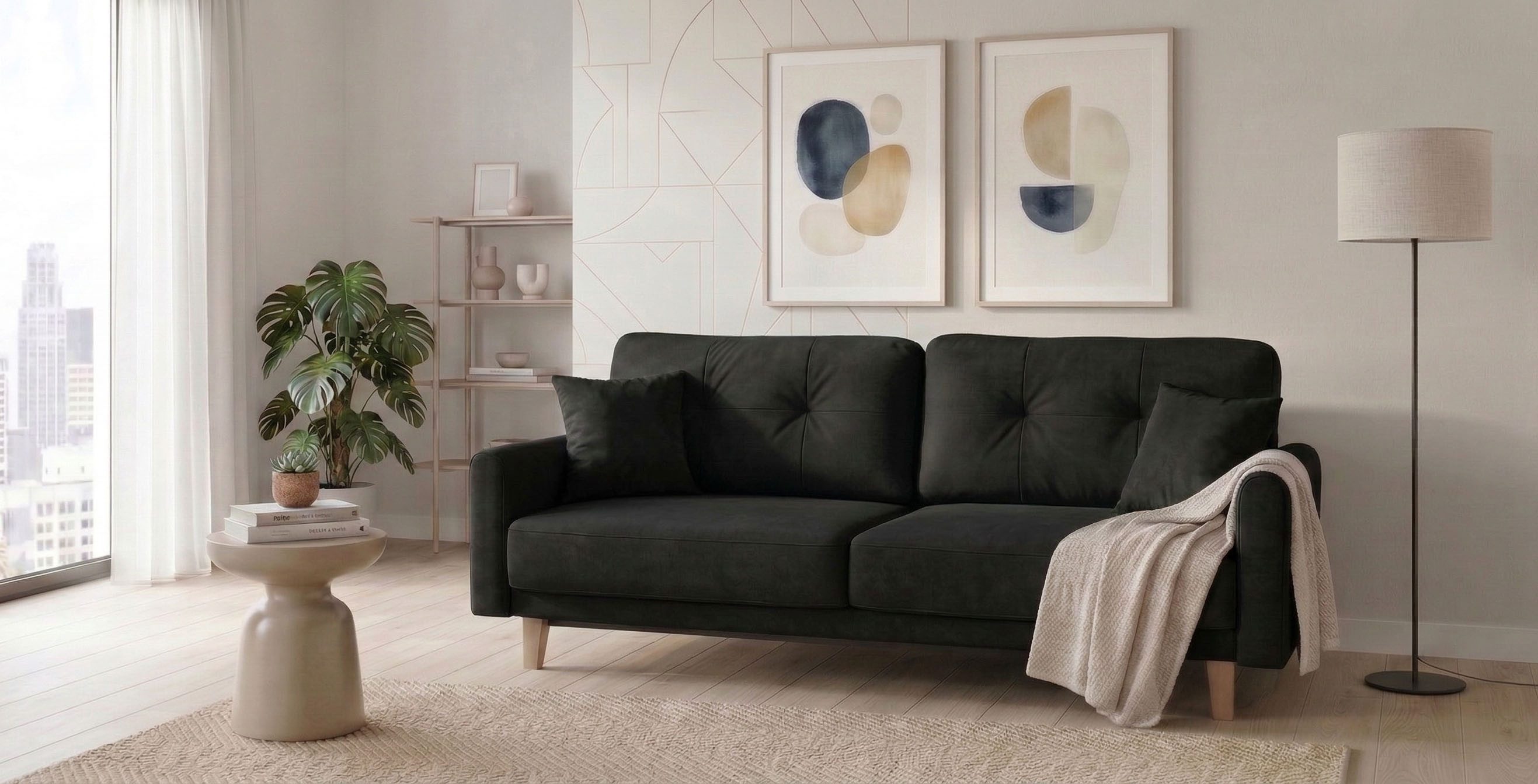 Home affaire 3-Sitzer TRIPLO optionale Schlafsofa mit Bettkasten, Maße B/T/H: 215/100/89 cm, Wahlweise Bettfunktion - Liegefläche 145x191 cm, Rücken-, Zierkissen