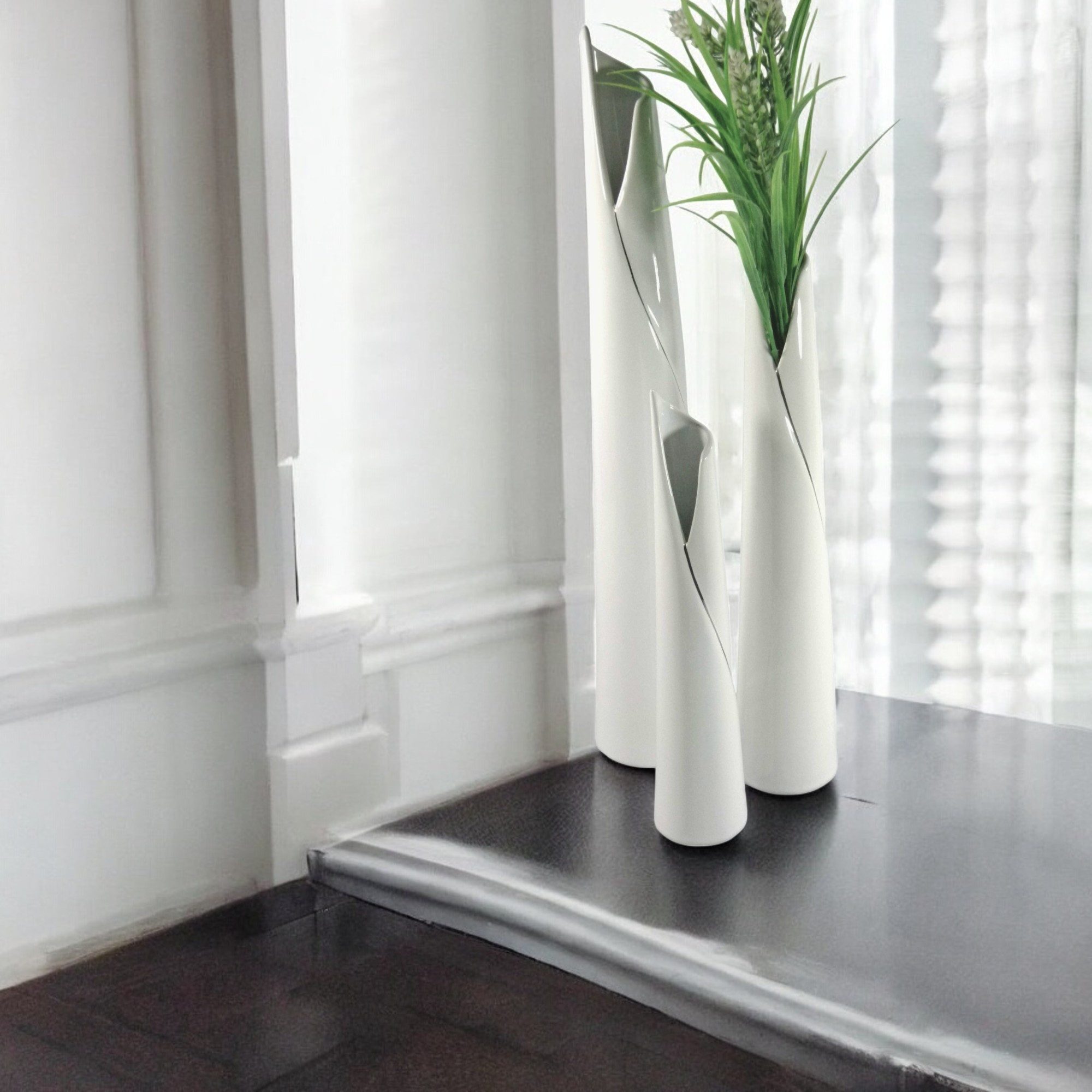 trends for living Dekovase 3er Set - Keramik Vase Weiß, Modern, Minimalisti günstig online kaufen