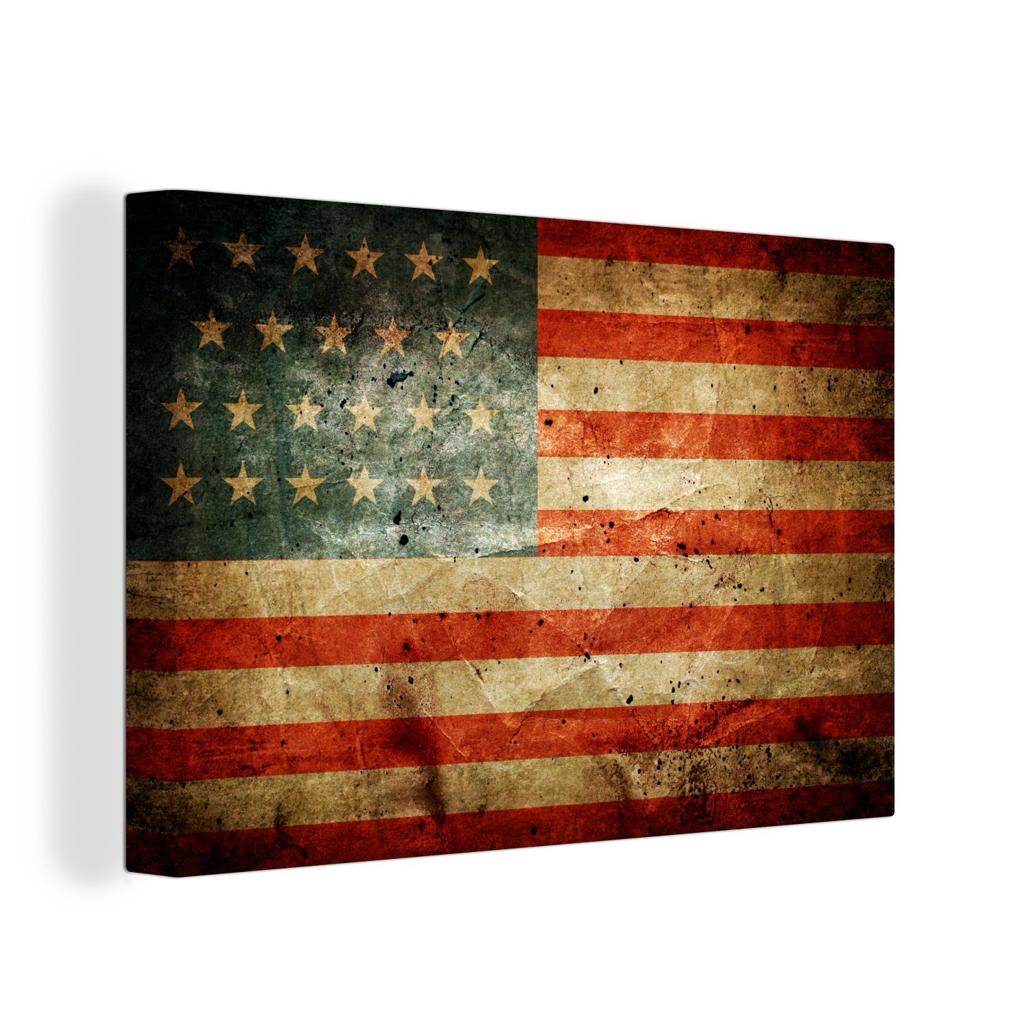 OneMillionCanvasses® Leinwandbild Flagge - Vintage - günstig online kaufen