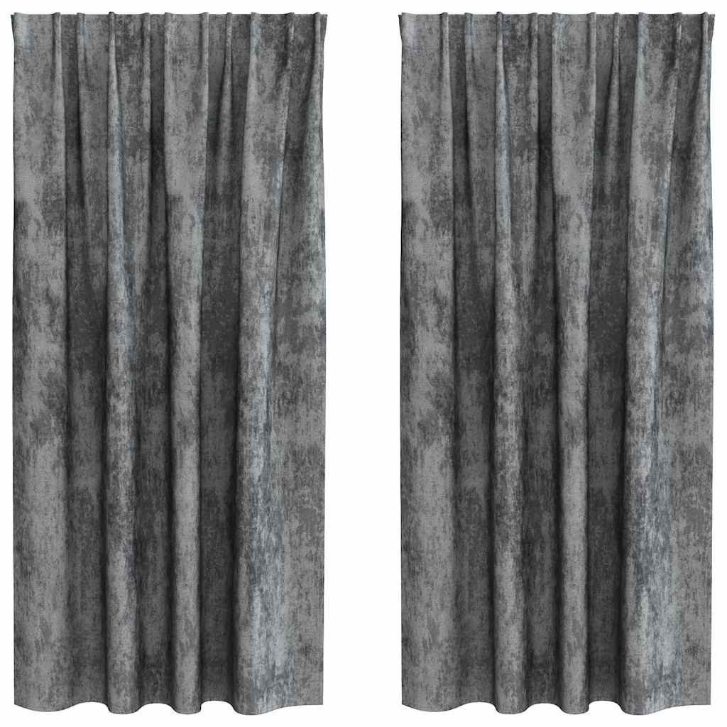 vidaXL Vorhang Samtvorhänge 2 stk. Grau 175 x 140 cm Samt (2 St), Samt