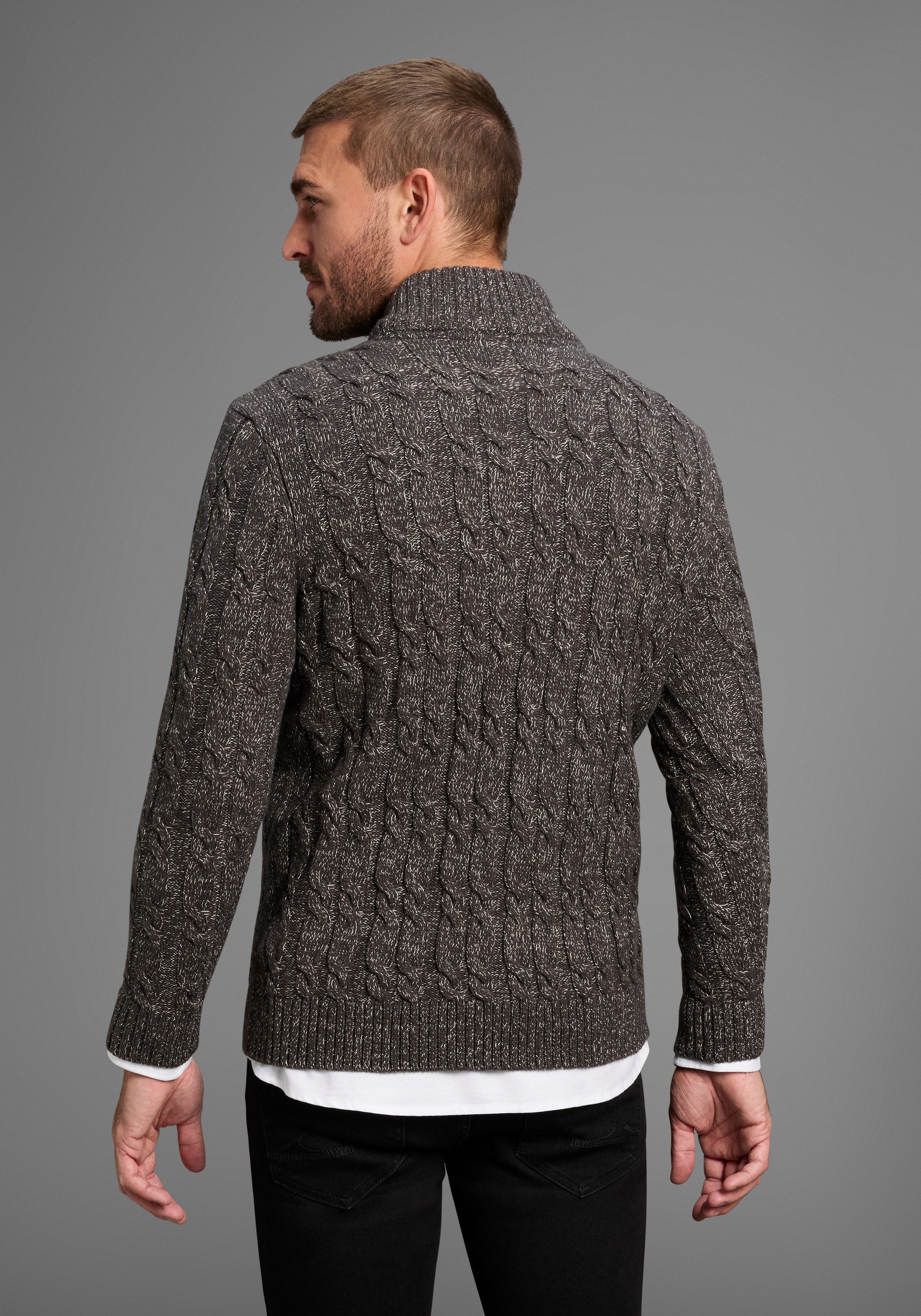 DELMAO Troyer Bis Größe 3XL mit Zopfmuster günstig online kaufen