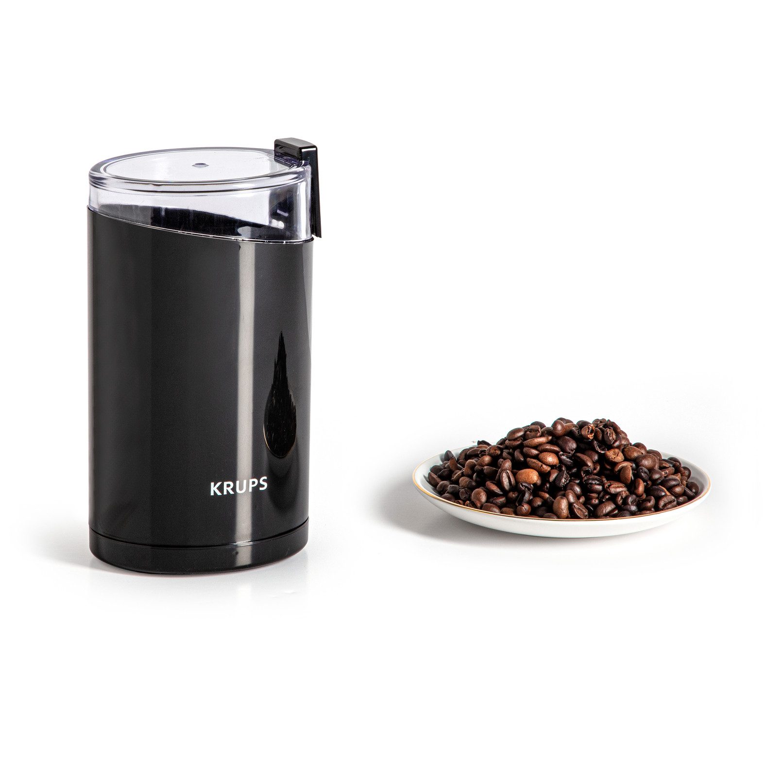 Krups Kaffeemühle F20342, 200 W, Schlagmesser, 85 g Bohnenbehälter, fein bis grob, 12-Tassen Fassungsvermögen, robuste Edelstahlklingen