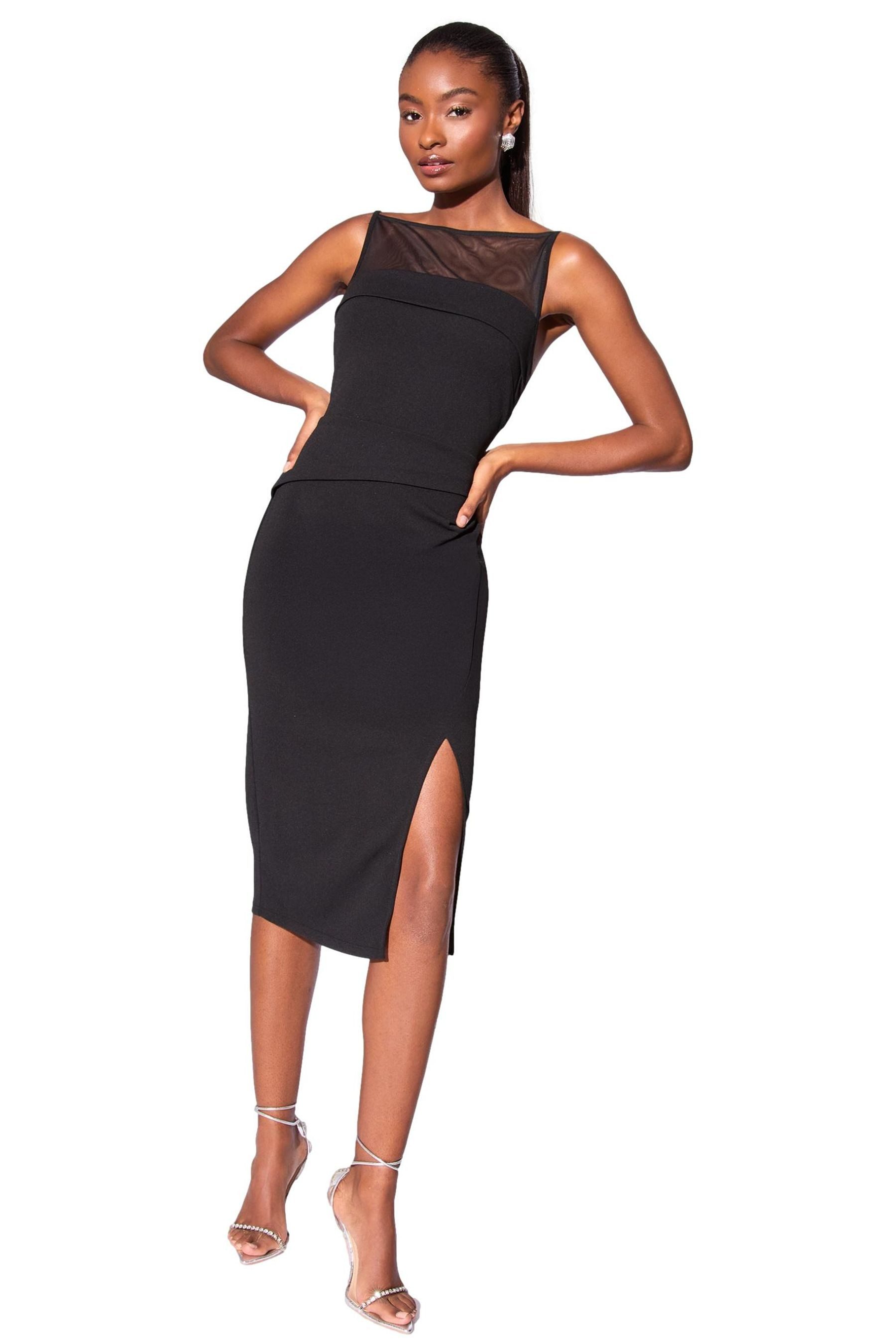 Midikleid Lipsy figurbetontes Midikleid aus Mesh, Regular