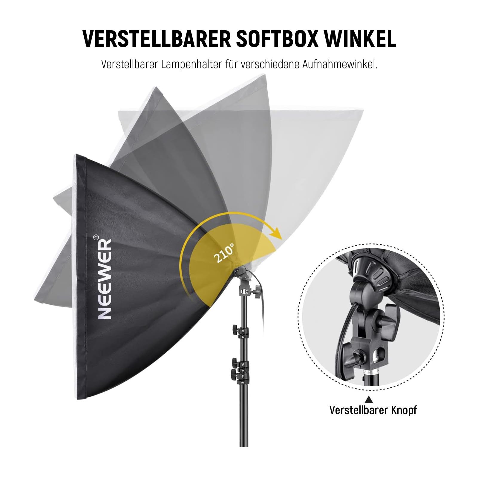 Neewer Fotostudio-Box NK200 700W Äquivalent Softbox Beleuchtung Set, NK200, LED wechselbar, E27