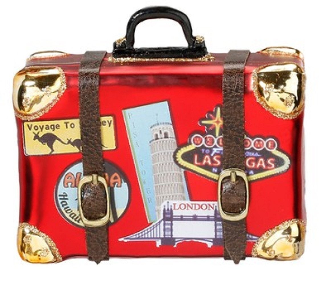 INGE-GLAS® Christbaumschmuck Christbaumschmuck Koffer Weltreise Glas 8,5 cm günstig online kaufen