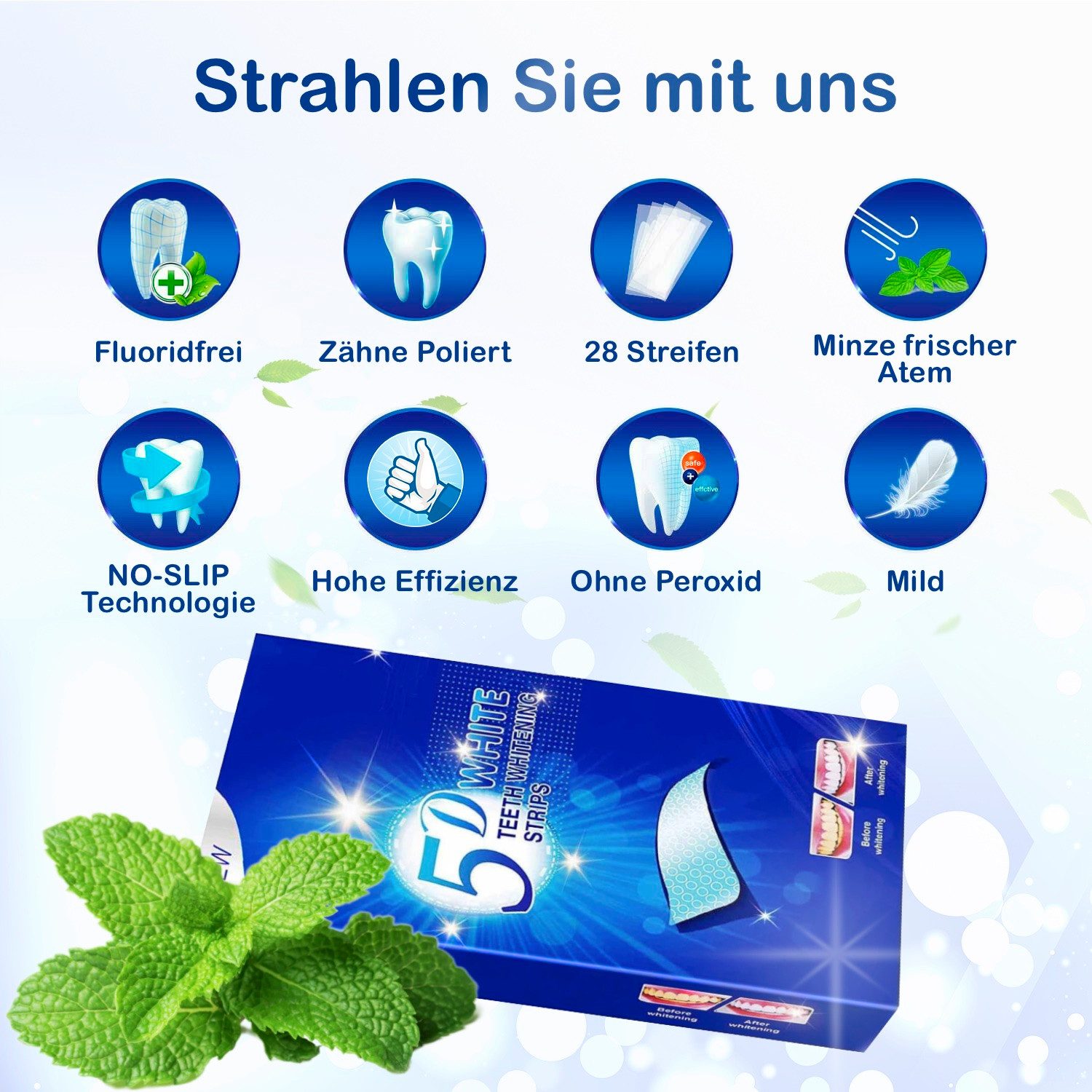 P-Beauty Cosmetic Accessories White Stripes Zahnweiß Zahnaufhellungstreifen Weiße Zähne Bleaching 5D, Bleaching