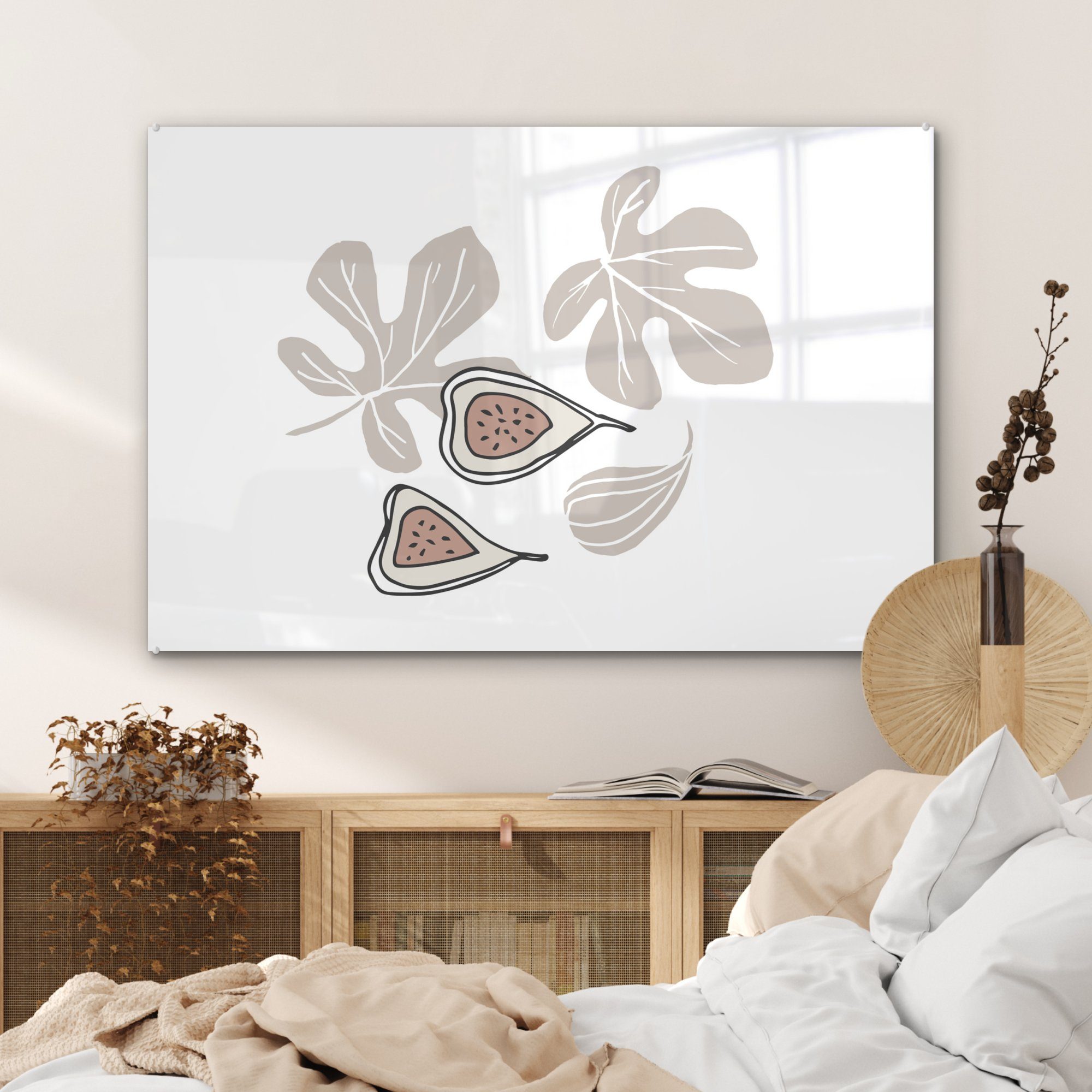 Braun & Weiß, Sommer Wohnzimmer St), (1 Acrylglasbilder Schlafzimmer - MuchoWow Acrylglasbild Feige - -
