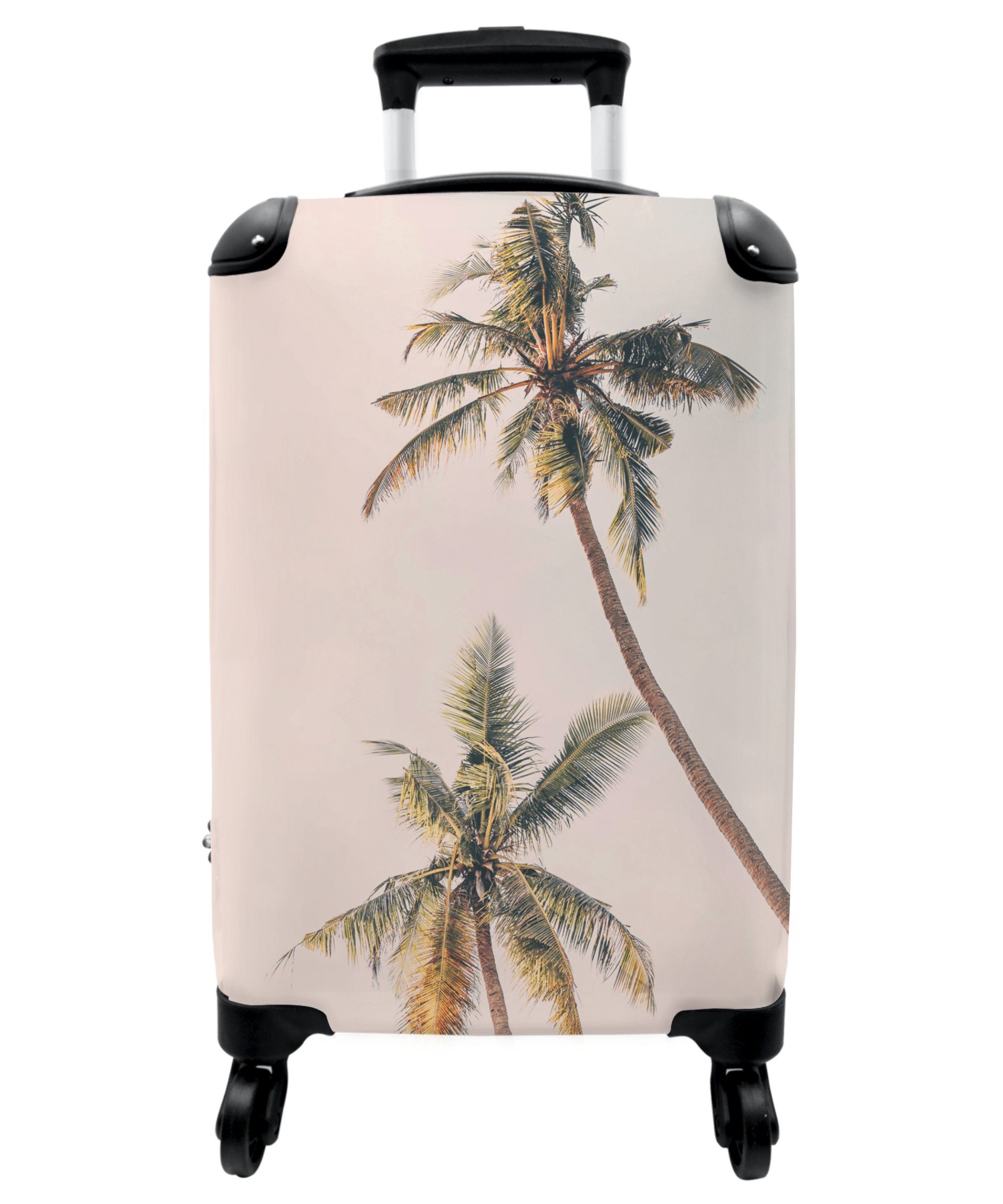 NoBoringSuitcases.com© Handgepäckkoffer 55x35x20cm Palmen - Himmel - Natur - Wolken, 4 Rollen, Handgepäck Trolley Rollkoffer Kleine Reisekoffer mit 4 Rollen - Cabin | Handgepäck-Koffer