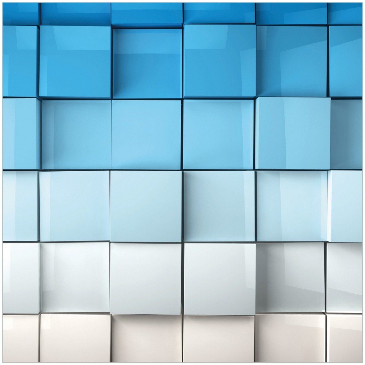 Wallario Memoboard Blau-weiße Kisten Schachteln Muster