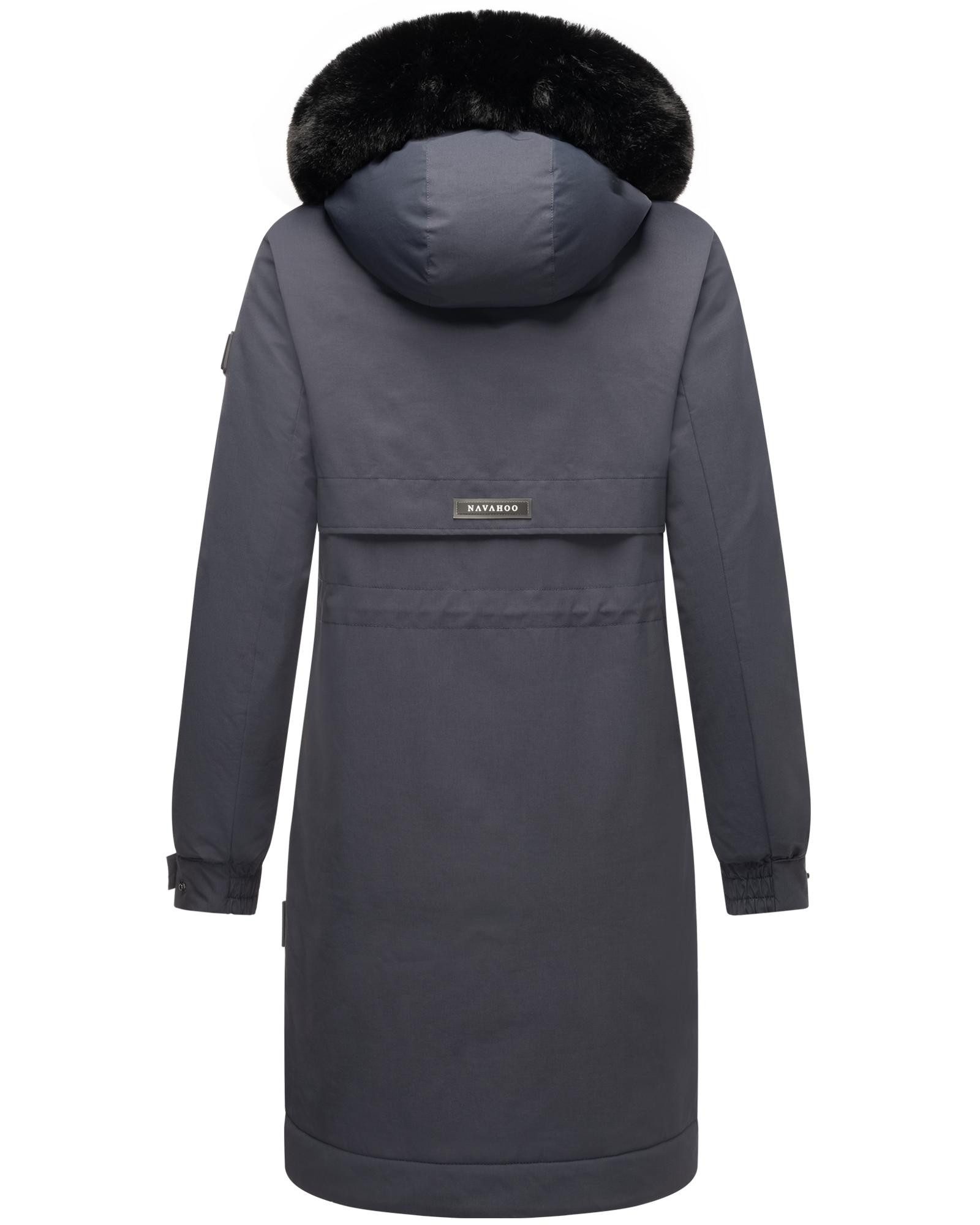 Navahoo Kurzmantel Kaltwetterretter 14 Damen Wintermantel mit abnehmbarer Kapuze und Kunstfell