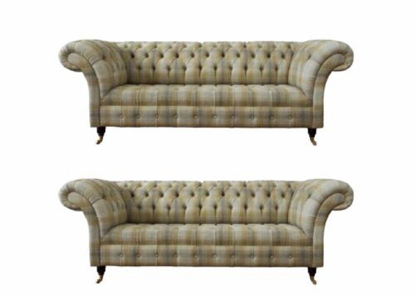 JVmoebel Wohnzimmer-Set Designer Chesterfield Sofagarnitur Sofa Polster Set in 3+3 Sitzer, (2-St., 2x Sofa 3 sitzer), Mit Chesterfield-Knöpfen