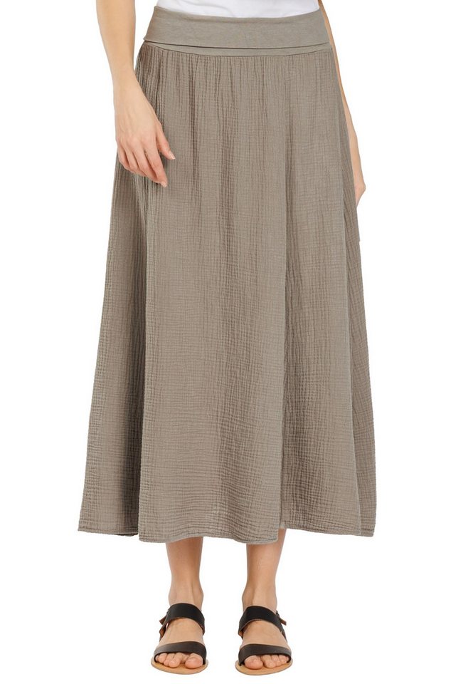 Caspar Maxirock Damen Musselin Maxi Rock lang 100% Baumwolle Made in Italy - Ro036