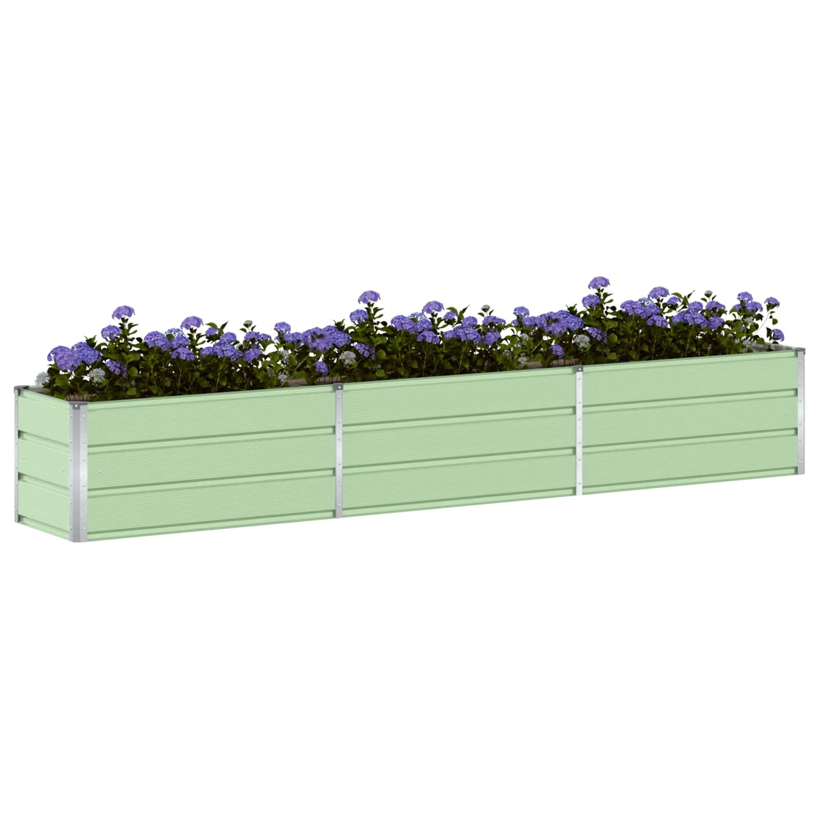 vidaXL Blumentopf Pflanzkübel Pastellgrün 290 x 50 x 45 cm Verzinkter Stahl (1 St)