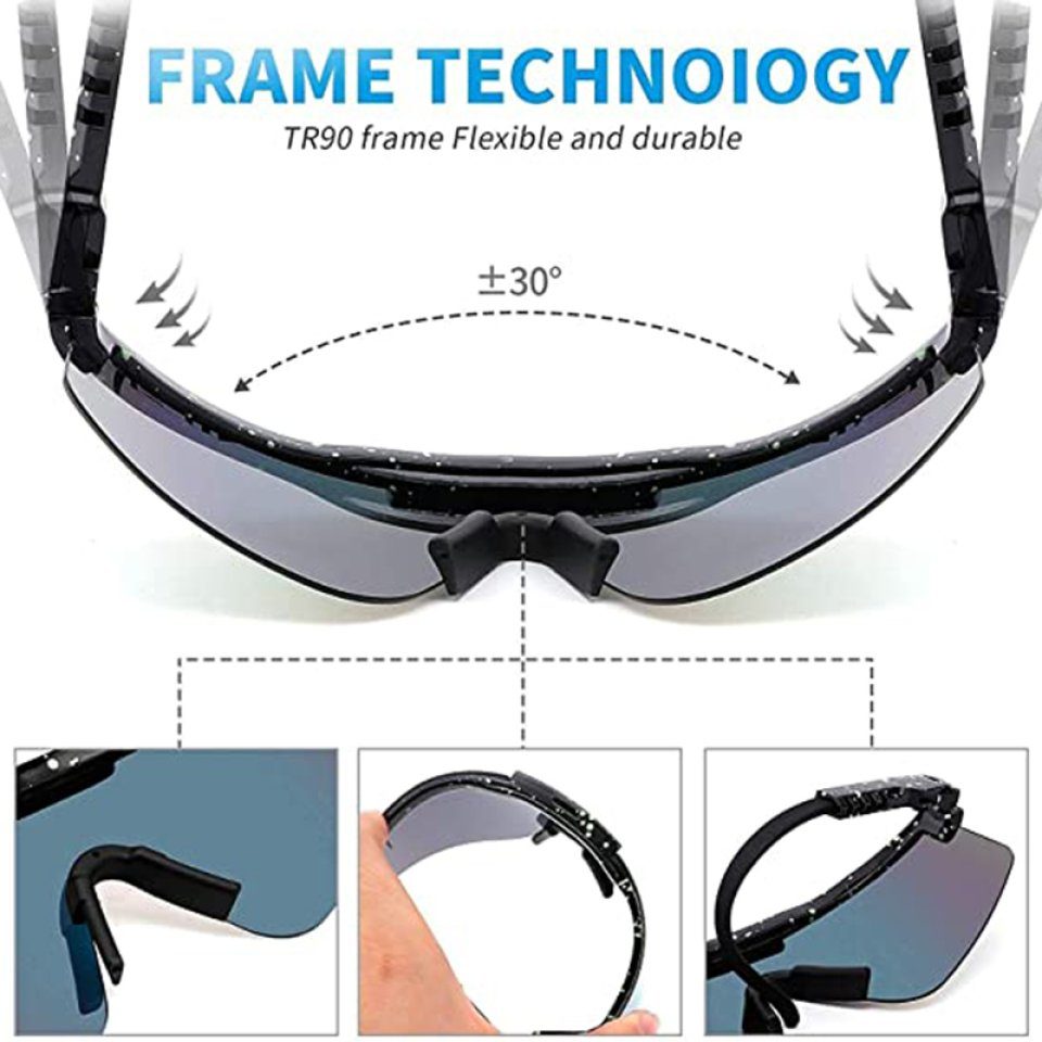 Blusmart Fahrradbrille UV400-Sonnenbrille, UV400, Radfahren, Laufen, Golf, Angeln, Winddichte 5