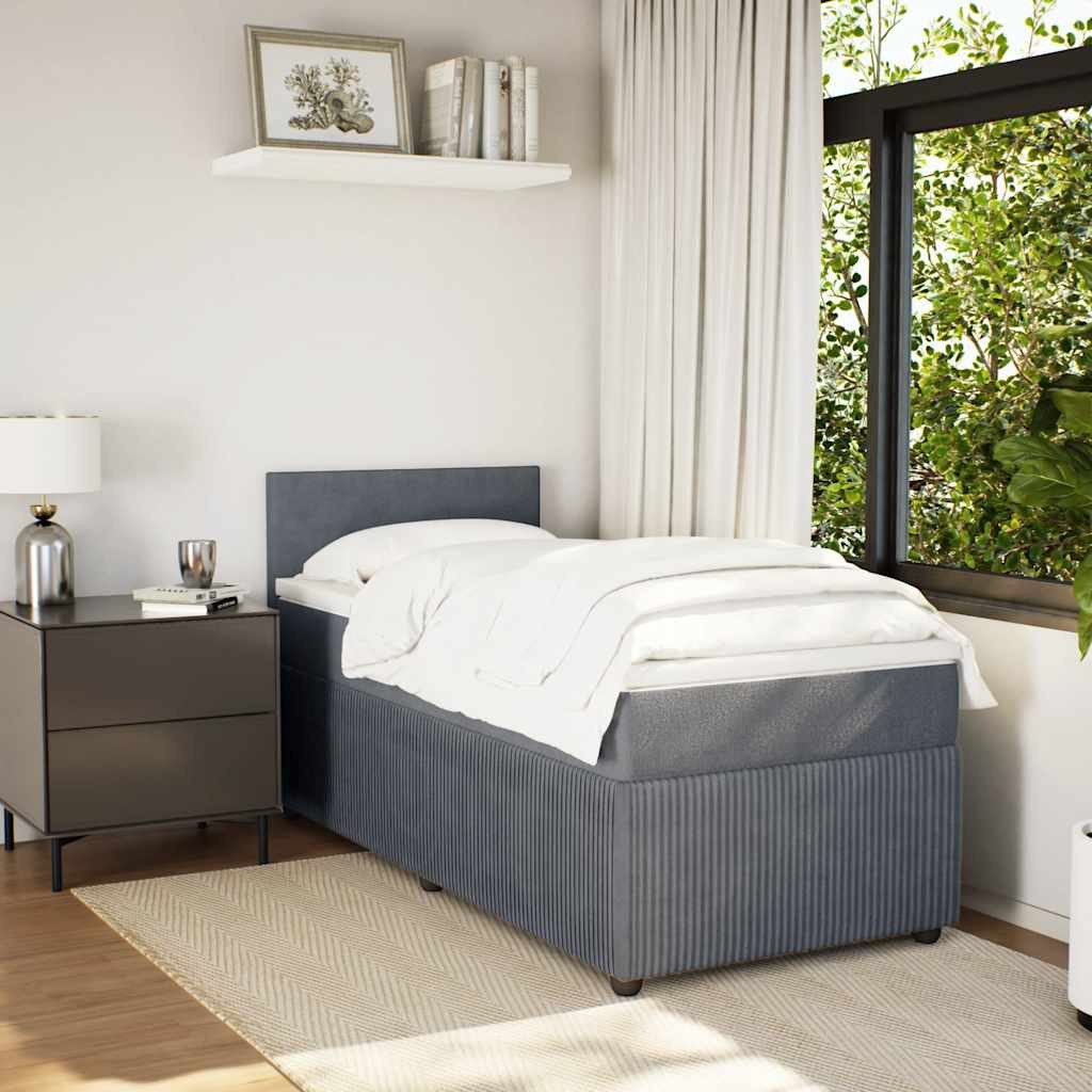 vidaXL Bett Boxspringbett mit Matratze Dunkelgrau günstig online kaufen