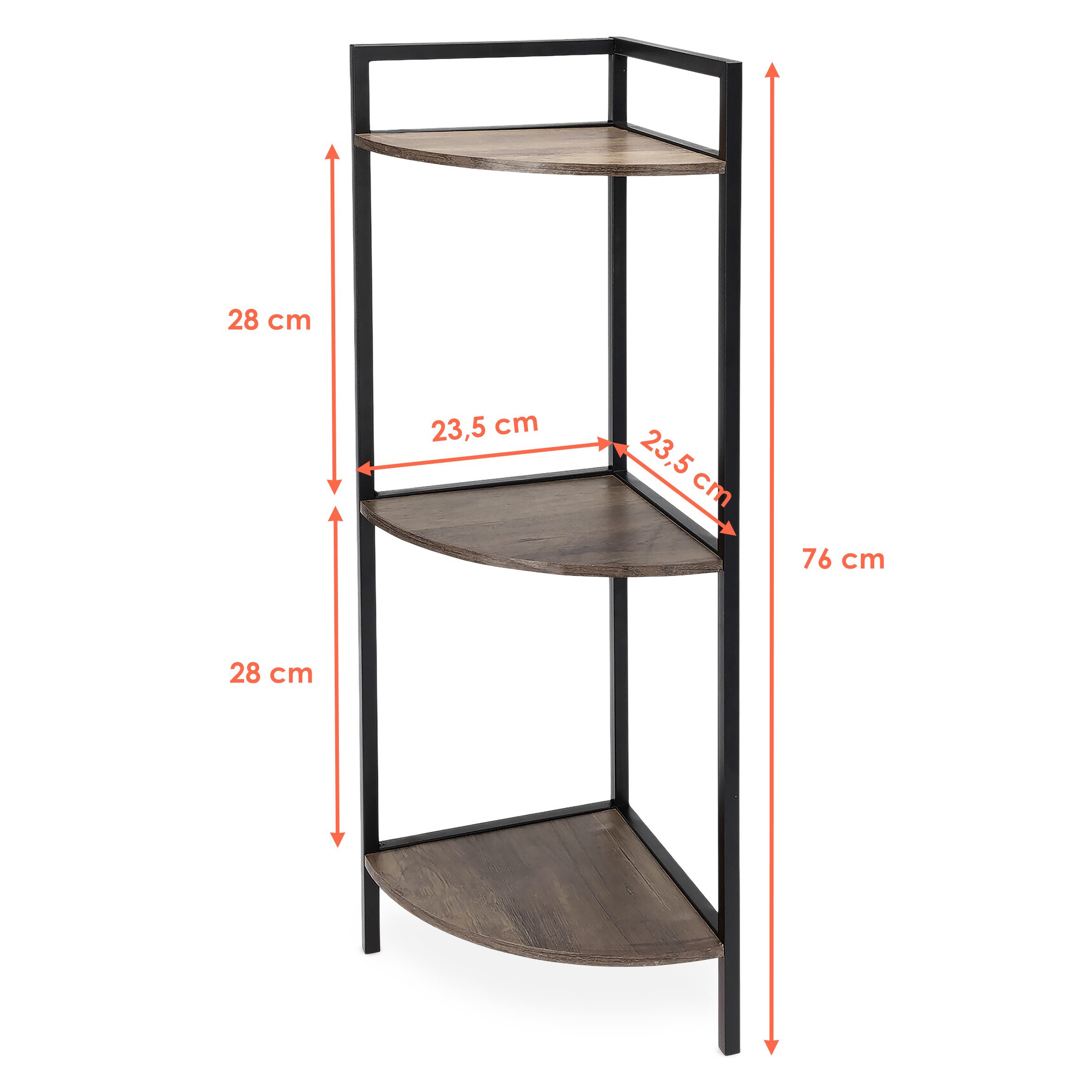 Spetebo Eckregal Standregal freistehend mit 3 Ablagen aus Holz, Anzahl 1-tl günstig online kaufen
