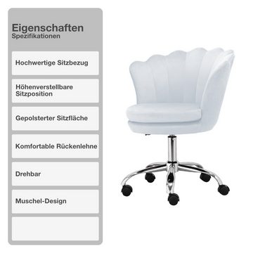 STADO Bürostuhl Bürostuhl Schreibtischstuhl Stuhl Höhenverstellbar Samt - Hellblau