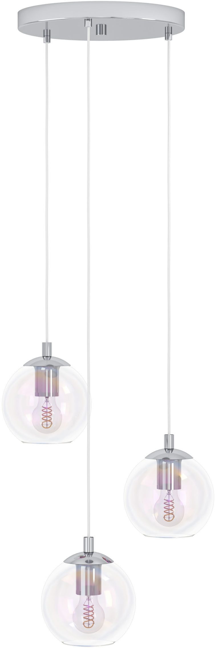 EGLO Hängeleuchte ARISCANI 2 Pendellampe - Stahl - E27 - 3X60W - IP20, ohne Leuchtmittel, Hängelampe, Deckenlampe, Wohnzimmer, Esszimmer, H110 x Ø42,5 cm