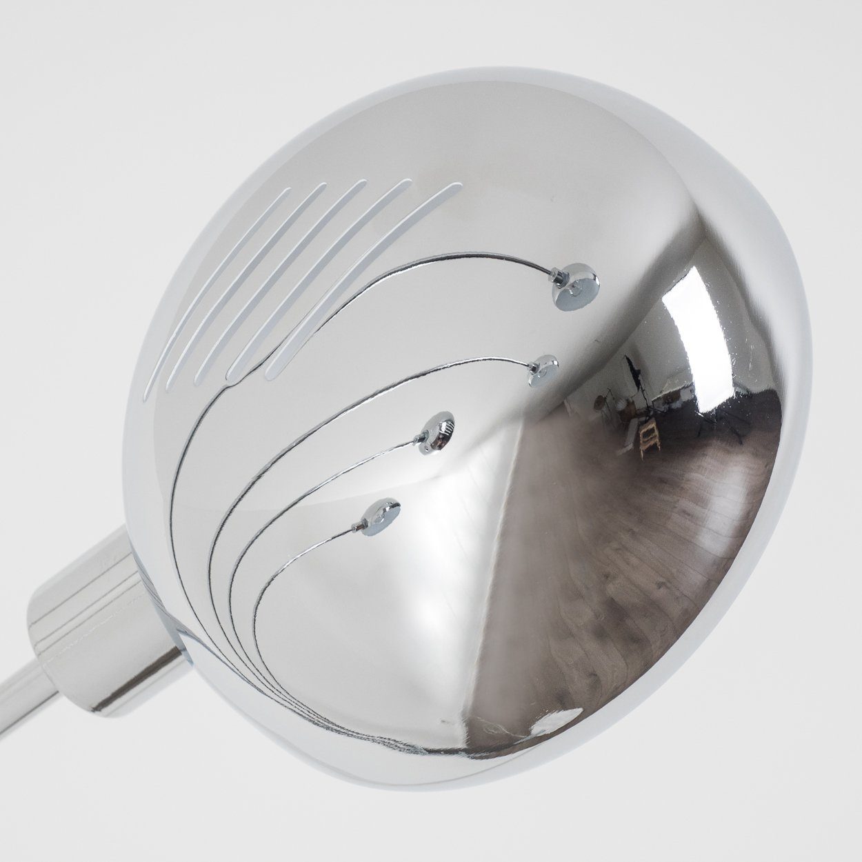 Lichteffekt, hofstein »Suio« mit ohne 5xE14, Metall aus Sockel Leuchtmittel, Stehleuchte Bogenlampe chrom Standleuchte in aus mit Marmor