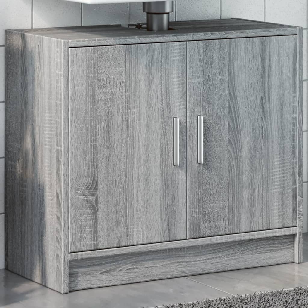 vidaXL Schrankmodule Waschbeckenunterschrank Grau Sonoma 63x29x55 cm Holzwe günstig online kaufen