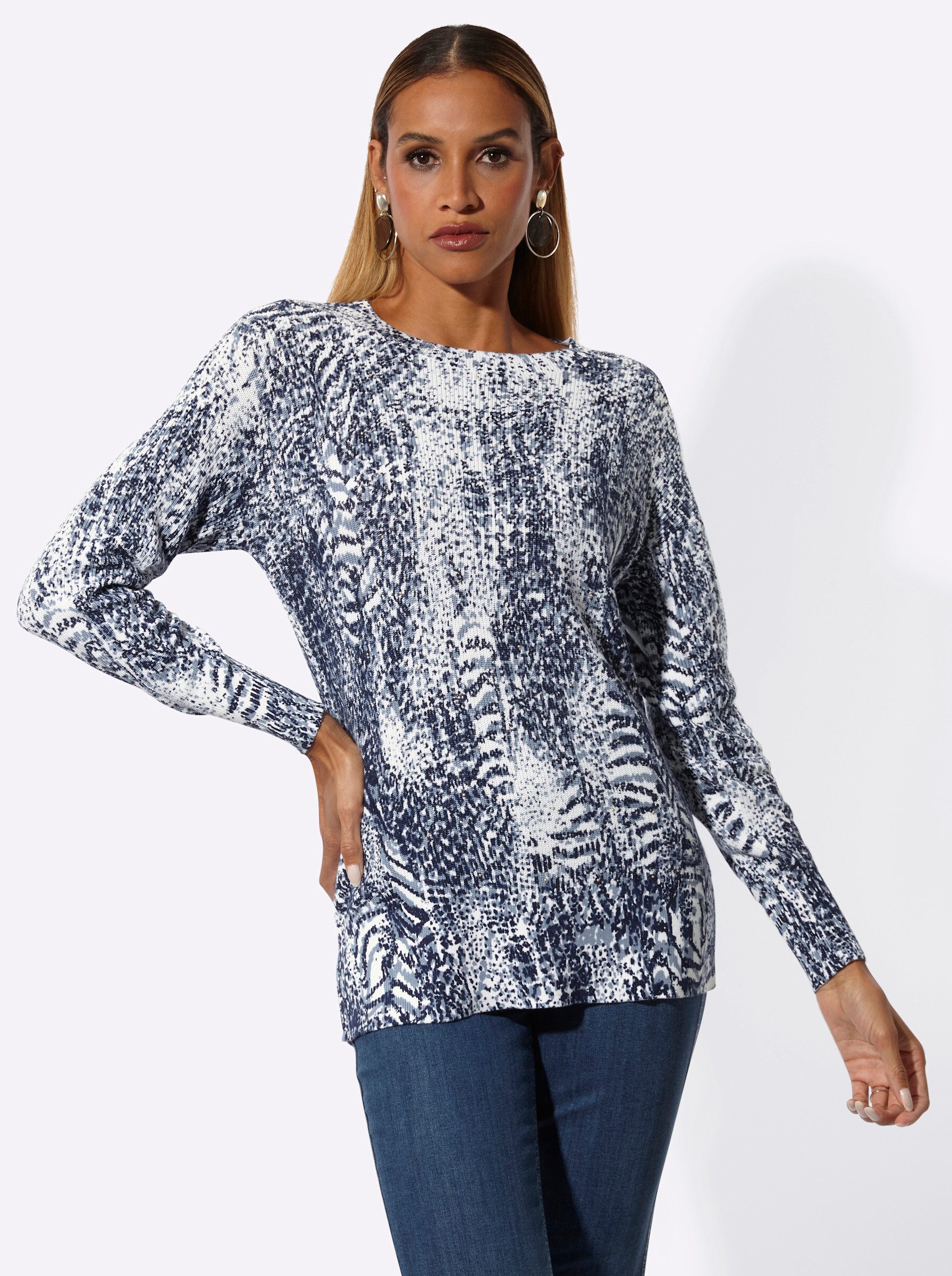 Strickpullover Modal-Baumwoll-Pullover Langarm