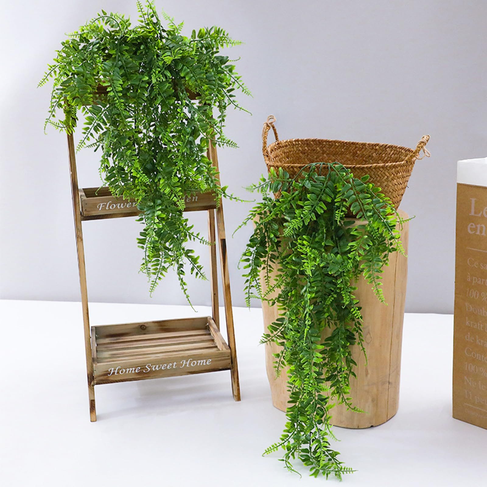 Kunstranke Künstliche Pflanzen Hängend Farne Hängepflanzen Ivy Blätter, Coonoor, für Innen- und Außenbereiche Küche Balkon Garten Schlafzimmer Deko – Bild 5 von 5