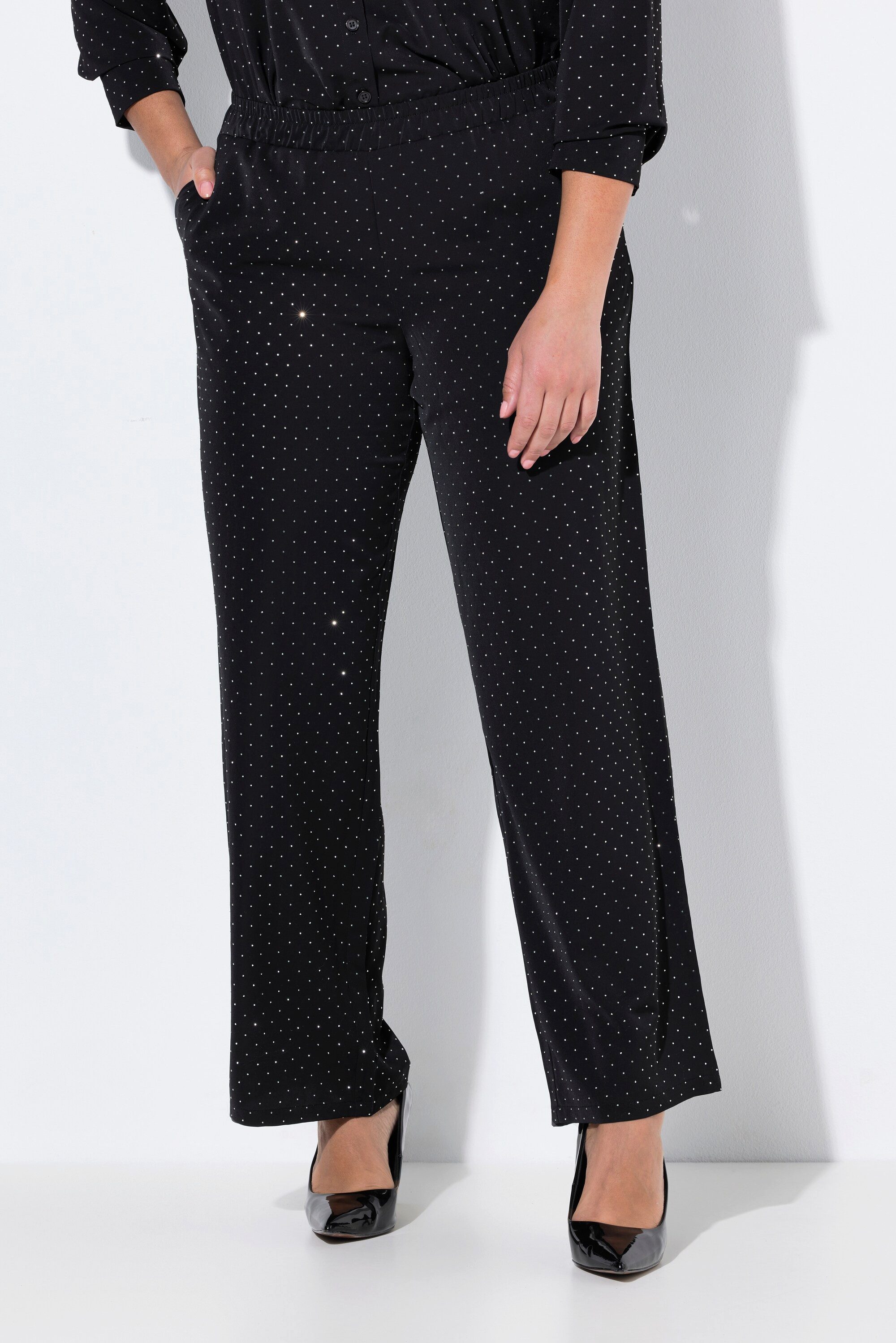 MIAMODA Schlupfhose Schlupfhose weites Bein Glitzersteinchen günstig online kaufen