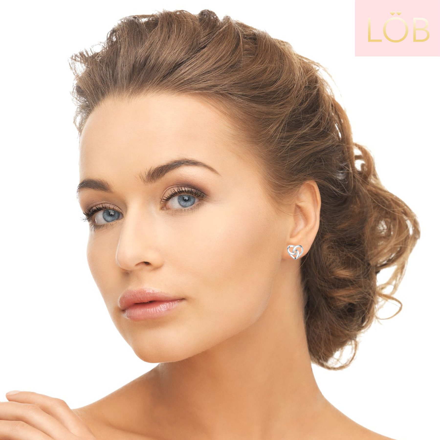 LÖB Paar Ohrstecker Silber Ohrringe Infinity Herz Knoten Ohrstecker Herzfor günstig online kaufen