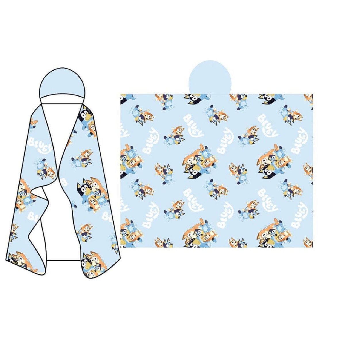 Wohndecke Kuscheldecken-Set 120x150 cm Flauschige Decke & Warme Kapuze, Blu günstig online kaufen