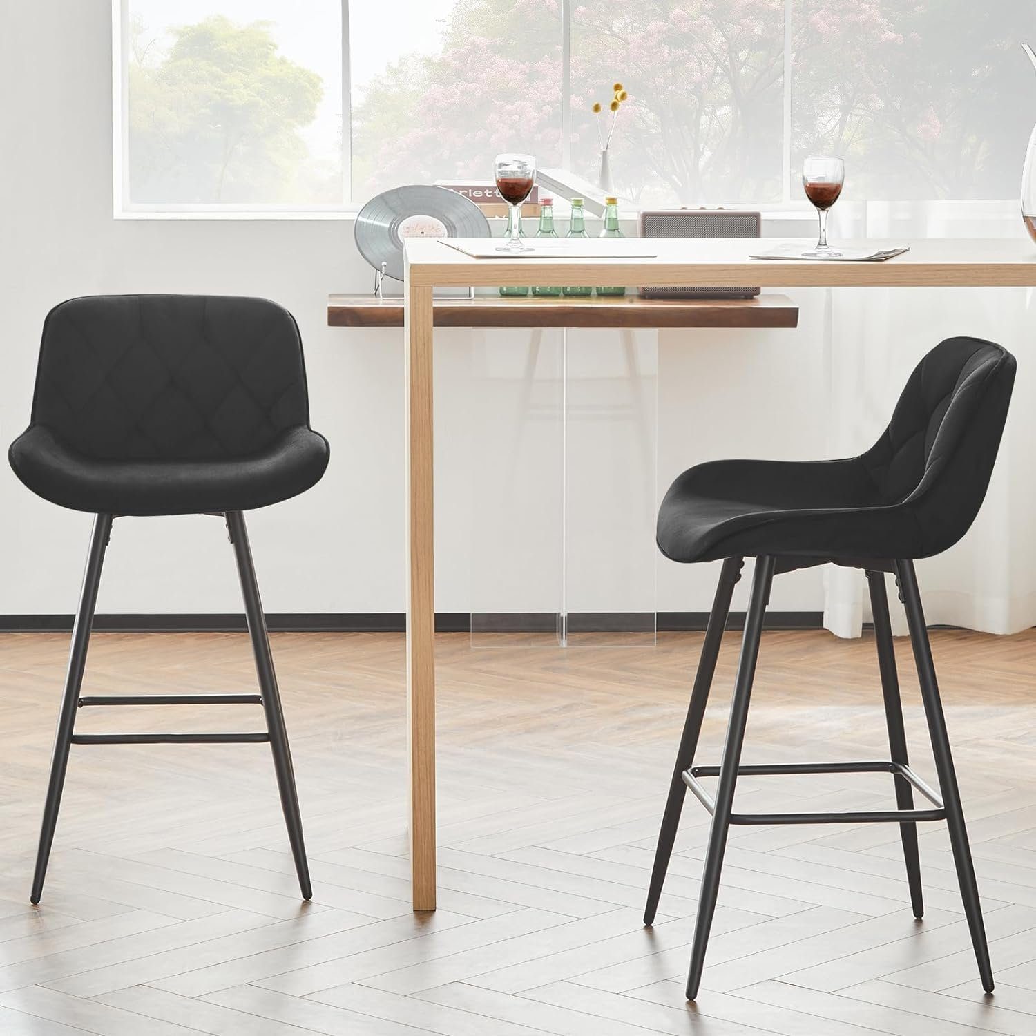 EUGAD Barhocker (6 St), Samt Barstühle, günstig online kaufen