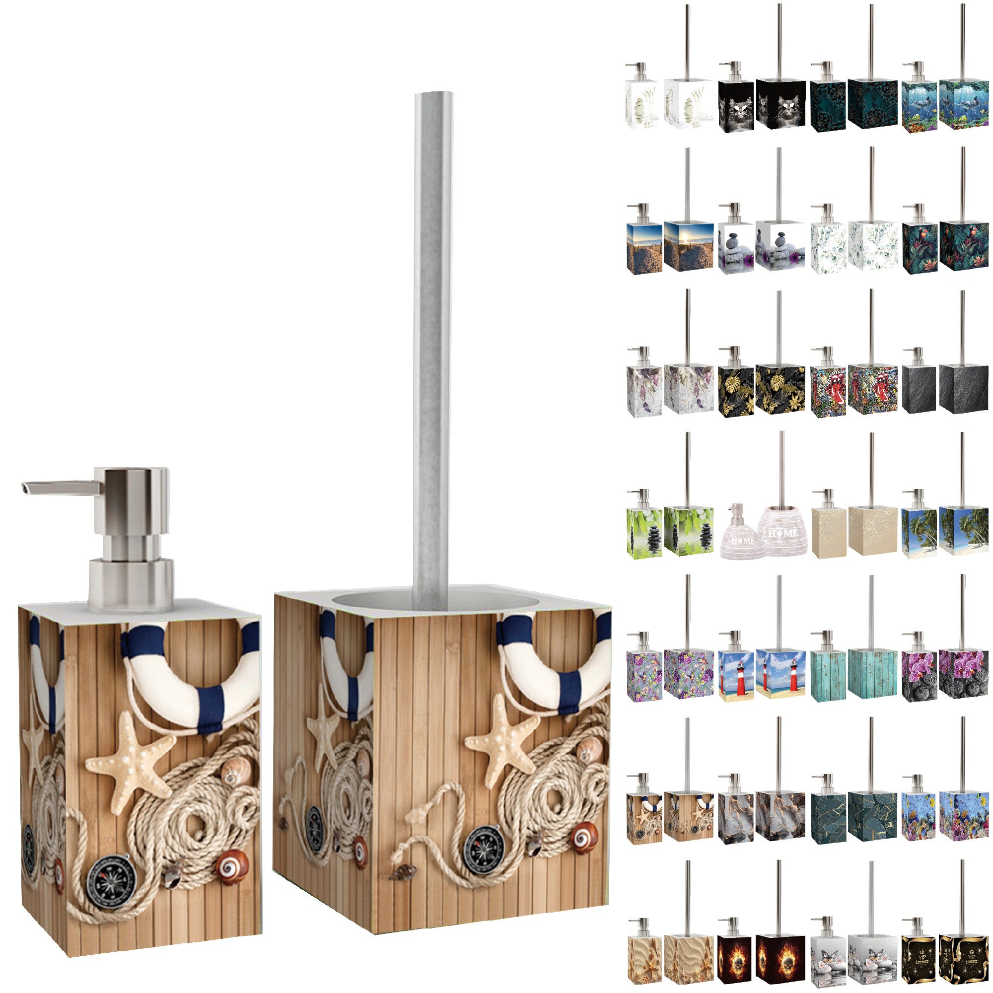Sanilo Badaccessoire-Set mit Motiv, viele schöne Seifenspender und WC Bürst günstig online kaufen