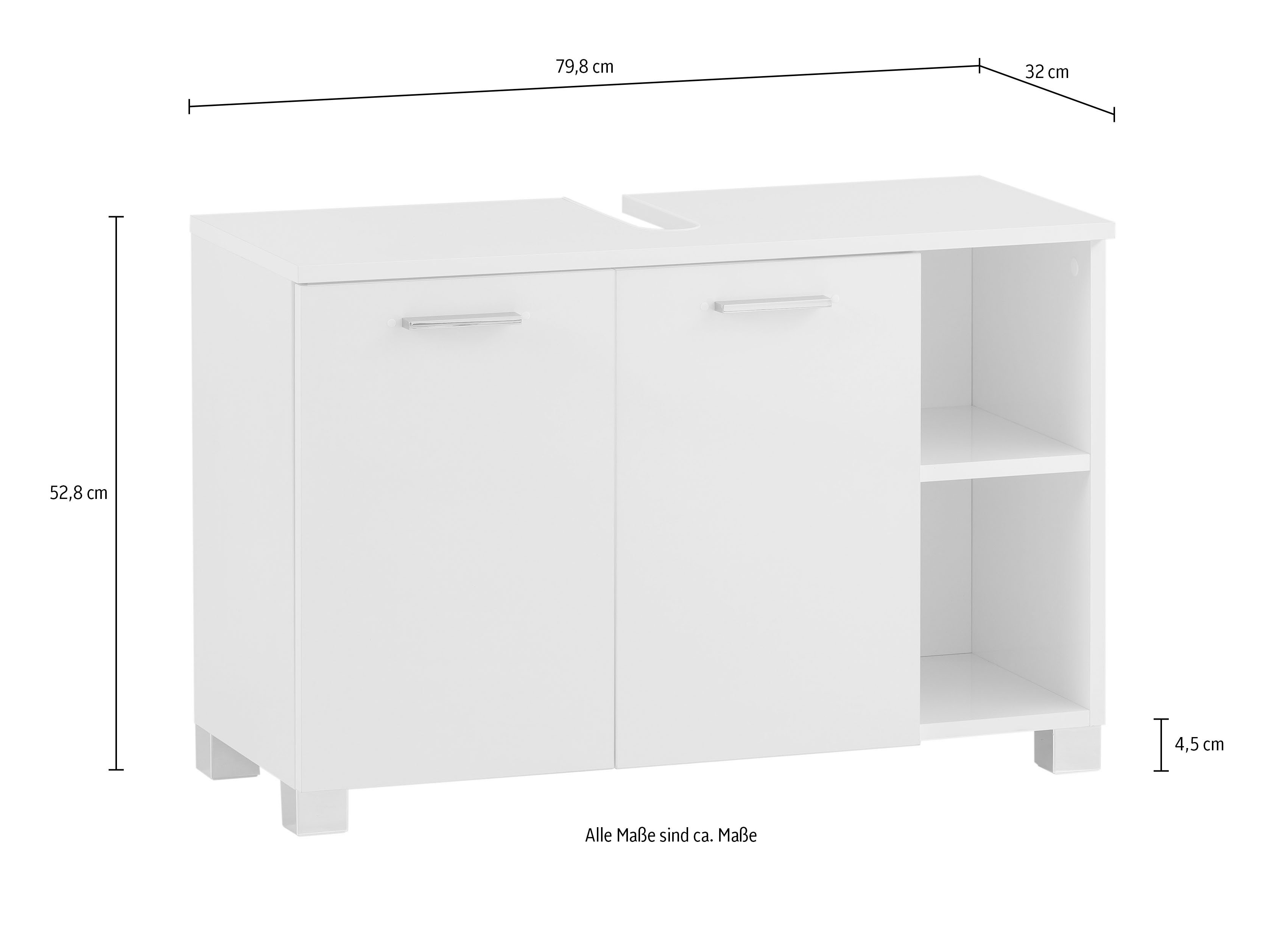 welltime Waschbeckenunterschrank Siphonausschnitt – Bild 4 von 4