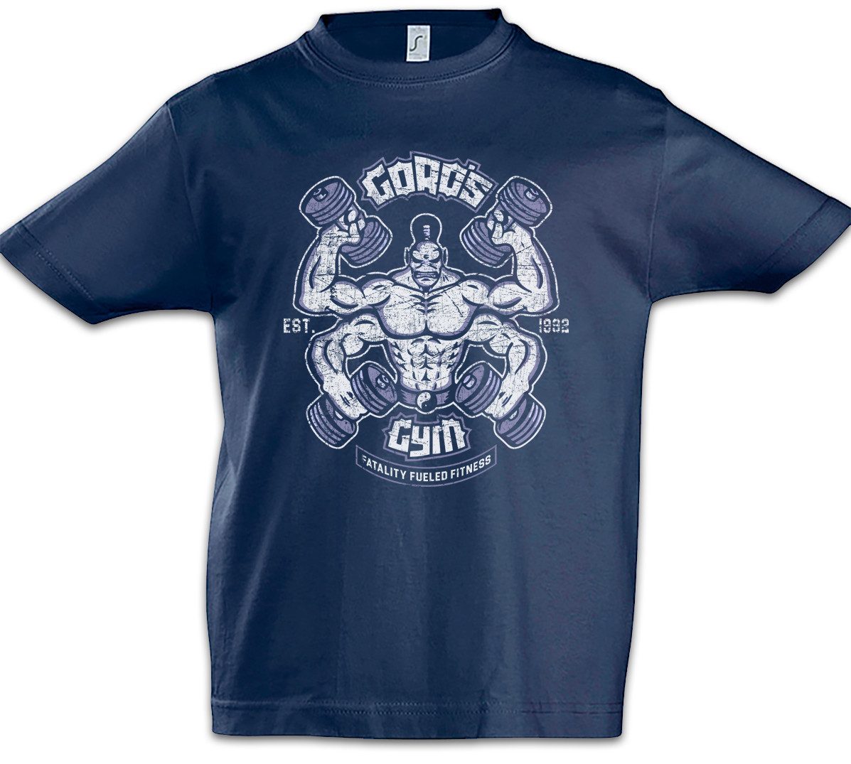 Print-Shirt Goro's Gym Kinder T-Shirt Mortal Criminals Kriminelle MK Raiden Kombat