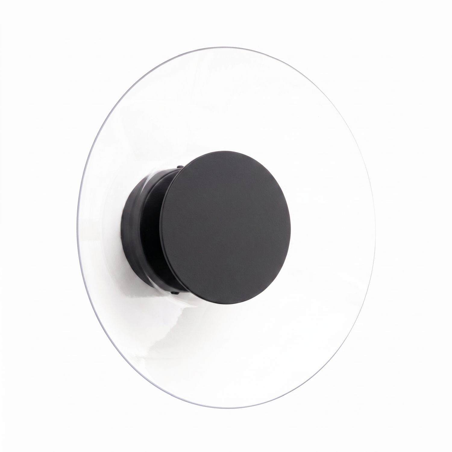 Licht-Erlebnisse Wandleuchte BARDI, LED fest integriert, Neutralweiß, LED Glas Metall Ø 28 cm Schwarz rund 4000 K 1186 lm Modern