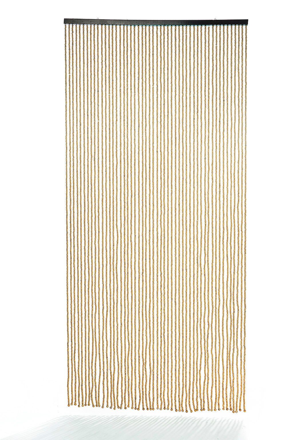 Türvorhang COFFEE Holzperlen braun 50 Stränge 100x210cm, Kobolo, Ösen (1 St),  halbtransparent